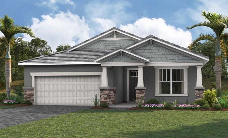 Step inside this inviting 3-bedroom, 2 and a half bathroom Dayspring home with a private study and a 2-car garage, nestled in the heart of Lakeside’s tranquil surroundings. A sense of warmth unfolds the moment you enter, as sunlight glides across expansive 12x24 tile flooring in soft, stone-washed hues arranged in a graceful staggered pattern that unifies the main living spaces. The kitchen feels both elevated and welcoming, blending richly toned maple cabinetry with quartz countertops and a beautifully textured stacked-tile backsplash that gives the room a refined, modern character. The primary suite is a quiet sanctuary, offering a generous walk-in closet and a spa-inspired primary bathroom wrapped in floor-to-ceiling tile, highlighted by dual sinks and a sleek frameless shower. Two additional bedrooms and a thoughtfully placed secondary bathroom, along with a convenient powder bathroom, provide comfort for guests, while the flexible study creates the perfect spot for work, hobbies, or quiet downtime. This home also includes impact-resistant glass throughout, offering comfort and confidence year-round. Outside, the covered paver lanai extends your living space and sets the scene for breezy mornings and relaxed evenings. Living here means enjoying Sunstone’s impressive lifestyle, complete with two exceptional amenity campuses—each offering its own mix of lakefront clubhouses, sparkling resort-style pools with lap lanes, state-of-the-art fitness centers, game rooms, pickleball courts, outdoor fitness areas, paw parks, event lawns, and a full calendar of activities led by a dedicated Lifestyle Director. This home brings together thoughtful design, peaceful surroundings, and a vibrant community atmosphere—creating a place where every day feels effortlessly enjoyable.
***Photos, renderings and plans are for illustrative purposes only and should never be relied upon and may vary from the actual home. Pricing, dimensions and features can change at any time without notice or obligation. The photos may be from a furnished model home and not the home offered for sale.