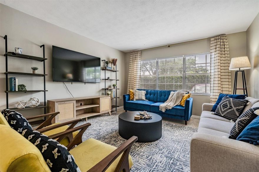 FULLY FURNISHED & TURN KEY. Utilities included. Available April 1st! This beautifully decorated first floor condo, located in the heart of South Tampa (Plant High School District), is ready for a new tenancy this September. The condo unit has 2 entrances (one front door, and one into guest bedroom #1). From the moment you enter the condo, you're invited into a cozy, boho themed apartment, complete with ample accommodations. The dining room can be used as a work from home station, or the kitchen table can be brought in to make a formal dining space. The living room is complete with comfortable furnishings, a 60inch smart TV, and lots of natural light. The left side of the condo has 2 guest bedrooms (1 with separate entrance), and a shared guest bathroom. The right side of the condo houses the kitchen and the master suite. The master bedroom has a walk in closet, and it's own private enclosed patio space. All three bedrooms each have their own smart TV's (with Amazon fire sticks) and queen size beds. There are 2 thermostats in the unit, each controlling a wing of the home. The condo is available for short term (minimum 3 month) or long term stays, with association approval easily achieved. The condo is near University of Tampa, SoHo, many bus routes, popular restaurants, MacDill Air Force Base, Plant High School, downtown and the Tampa Airport. All utilities included in rent (electric, water, sewer, wifi internet), and the condo is fully furnished! Smart TVs in each room. Application fee per applicant. Inquire now!