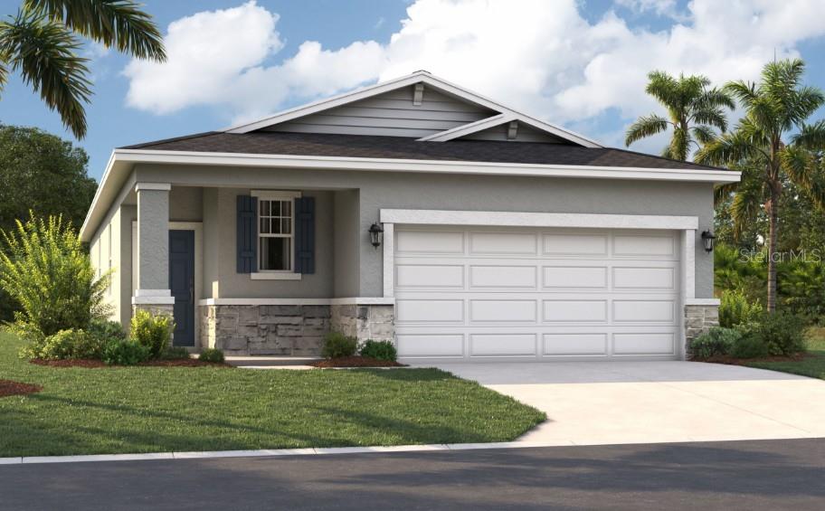 One or more photo(s) has been virtually staged. Under Construction. Located in the heart of scenic Polk County, centrally located between Orlando and Tampa, this neighborhood offers the perfect blend of comfort, convenience, and charm. Scenic Terrace is ideally situated next to Scenic Terrace Elementary and Middle School, making it easy to get to and from school. Everyday essentials are accessible with Haines City Mall and Publix just 8 minutes away. For relaxing weekends, you'll have plenty of outdoor recreation options, including the nearby Lake Eva Community Park. If you're looking for something magical, Disney World is just 30 miles away. Commuting and day trips are also easy with proximity to Highway 27 and I-4. Plus, at Scenic Terrace, you'll have access to fun-filled amenities like a refreshing pool, cabana, and playground.
You'll be delighted by all the thoughtful details in this single-family home. An open floor plan, spacious rooms, and a beautiful primary suite create a perfect home for entertaining and making the most of every day. From the inviting front porch, a foyer leads to a large kitchen with an adjoining dining area and living room, perfect for entertaining, watching movies, and relaxing. The open-concept kitchen is equipped with modern appliances, a beautiful center island, and a large pantry, and the backyard is the perfect spot for an evening cocktail or morning coffee. Enjoy it even more with a covered deck. Tucked behind the main living area, you'll find a primary suite with a huge walk-in closet and dual vanities, as well as two more bedrooms that share a full bathroom. This home's open layout allows you to enjoy the ease and convenience of single-story living in a stylish, inviting, and modern home.