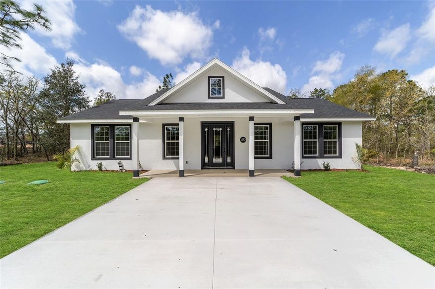 AVAILABLE FOR LEASE! BRAND NEW Construction Modern Farmhouse nestled in the up-and-coming Williston Highlands! This stunning custom built 3 bedroom, 2 bathroom + office/flex room home offers the perfect blend of modern design and comfortable living. Prime Location!! 15 minutes to HITS and just 20 minutes to Gainesville and 30 minutes to Ocala and The World Equestrian Center! This spacious, open concept floor plan offers ample natural light throughout the home, modern fixtures and fine finishes. MANY UPGRADES! This new construction block Home features a beautiful split floorplan with vaulted ceilings in the main living area. The heart of the home boasts a combination kitchen / dining room with a raised island for guest seating. The builder spared no expense when designing! The chef's kitchen features quartz countertops, top-of-the-line appliances, upgraded cabinetry with soft-close hinges and ample counter space, plus a custom built-in workspace! The kitchen and dining area seamlessly flow into the expansive great room, making it perfect for entertaining. The luxurious master en-suite is a true retreat, featuring a curb less walk-in shower with luxury designer tile and glass enclosure and beautiful farmhouse garden tub, dual vanities, quartz countertops and upgraded fixtures. Not to mention, the large windows and massive walk-in closet! The second and third bedrooms are also great in size and feature large windows, a walk-in closet, remote controlled ceiling fans and are located on the other end of the home for added privacy. The guest bathroom features a shower/tub combo with luxury tile, quartz countertops and modern farmhouse style sink and fixtures. In addition to the 3 bedrooms, there is a full inside laundry room with built-in shelving, plenty of storage space and an added flex room that could be an office or mudroom! Relax on the oversized covered lanai, great for entertaining and taking in this beautiful backyard view! This home includes features and finishes hand-selected by our professional designers to provide you with enduring style, move-in convenience, and easy home maintenance! This energy-efficient home boasts premium finishes throughout, such as, luxurious low-maintenance and waterproof vinyl plank flooring throughout (NO CARPET!), Energy-efficient LED lighting, Double-pane Low-E windows, Fully sodded homesite, Quartz countertops, Soft close cabinetry, Custom backsplash, Remote controlled ceiling fans, High end appliances and finishes package and more! Pet Friendly! Home is also available for sale!