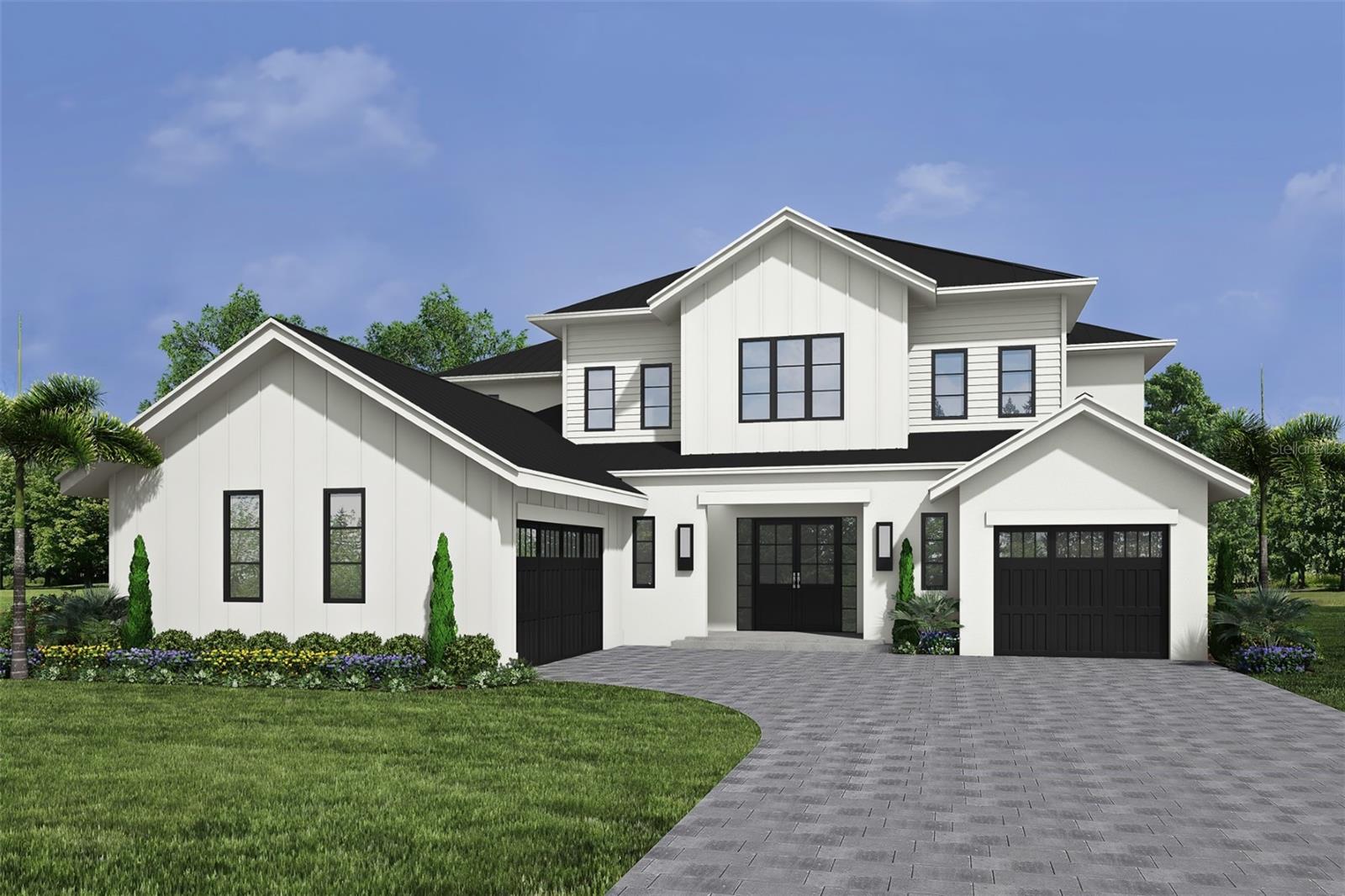 Pre-Construction. To be built. MODEL OPEN -VISIT US TODAY!
Introducing the Sunscape by Element Home Builders located in the Windermere areas
newest luxury community, Lake Sheen Sound. The spacious 5,232 square feet layout of
this stunning custom home perfectly accommodates its 6-bedroom, 5.5-bathroom
design. The welcoming entryway offers immediate views of the sizeable lanai and pool
area. The home’s open plan features a gourmet kitchen with a huge kitchen island and
walk-in pantry with ample storage. A formal dining room just off the kitchen is ideal for
entertaining, offering ample space for a large group of guests. Just off the great room is
the primary suite with a seating area and luxurious spa-like bath complete with soaking
tub and large beautifully tiled shower, perfect for unwinding. The walk-in closet is
extensive with custom built in features and offers enough room for all your clothing
along with additional storage space. Upstairs are four spacious, additional bedrooms
with ample closet space plus two additional bathrooms. A game room is the center of
the upstairs area and offers ample space for the kids to entertain friends, movie or
game night. Outside of the lanai is an incredible outdoor dining area with a spectacular
summer kitchen perfect for entertaining on warm summer evenings. A powder room for
added comfort is accessible from the lanai as well. To complete the beautiful outdoor
area, a sparkling heated pool and paver deck with open views. This exquisite home
offers two separate garages, one equipped for two vehicles and the other for a single
vehicle. A mud room off the 2-car garage is an added convenience. Lake Sheen Sound
by Element Home Builders is a meticulously planned enclave of 14 exclusive homes
including three, generously sized one-acre lakefront homesites and 11 interior lots. The
lush landscape will offer a scenic, private setting, designed for the utmost luxury and
comfort desired by any homeowner.