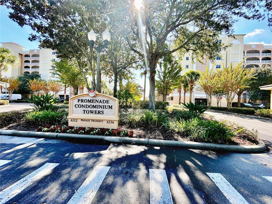 Beautiful and fully remodeled 3-bedroom, 2-bath condo located on the 6th floor in the gated Promenade community. This spacious 1,810 sq ft residence features an open-concept living, dining, and kitchen area with Italian wood-look porcelain flooring throughout. The upgraded kitchen includes quartz countertops and solid wood cabinetry, while both bathrooms have been modernized with individual vanities and contemporary finishes. Enjoy stunning views of Turkey Lake and the nightly Disney fireworks from the private balcony. The building offers controlled entry and elevator access for added convenience. The property is available unfurnished at $3,000 monthly or furnished at $4,500 monthly. Ideally located near major highways, shopping, dining, and Orlando’s top attractions. A rare opportunity to live in one of the most desirable areas of MetroWest.