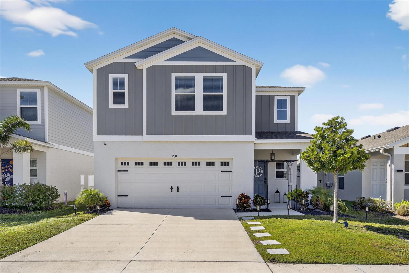 THIS WEEKEND! 10/18 11am-4pm / 10/19 1-3pm. Join us! Welcome Home to Modern Living in Wesley Chapel! Step into this beautiful 5-bedroom, 3-bath home perfectly designed for both comfort and style. The open-concept layout fills the home with natural light, creating an inviting flow between the living, dining, and kitchen spaces—ideal for family gatherings or entertaining guests. The chef-inspired kitchen features quartz countertops, designer recessed panel cabinets, and stainless-steel appliances including a microwave, dishwasher, and range. Luxury vinyl plank flooring throughout the main living areas adds durability and elegance, while the bathrooms showcase matching quartz countertops for a clean, modern finish. Enjoy energy savings and year-round comfort with solar panels which eliminate the cost of an electric bill, energy-efficient double-pane Low-E windows, and a Carrier® ecobee™ SmartThermostat Pro with voice control—all designed to keep utility costs low and comfort high. Your peace of mind is a top priority with a state-of-the-art security system, including exterior cameras for enhanced safety and smart monitoring—providing 24/7 awareness whether you’re home or away. Step outside to a fully fenced backyard—perfect for pets, little ones, and outdoor gatherings. The home also features a screened-in patio and cabana, providing the ideal setup for relaxing or entertaining while enjoying the Florida weather in comfort and privacy. LOW HOA. NO CDD. Located in a vibrant and fast-growing area of Wesley Chapel, this welcoming community includes a resort-style pool, dog park, and playground, offering something for everyone in the family. Conveniently close to The Shops at Wiregrass, Tampa Premium Outlets, and a variety of dining, entertainment, and healthcare options. Families will appreciate nearby A-rated schools such as Wiregrass Ranch High School and Dr. John Long Middle School. Wesley Chapel continues to be one of Tampa Bay’s most sought-after and up-and-coming communities, blending modern living, family-friendly amenities, and unbeatable convenience. This move-in-ready home truly has it all—style, efficiency, and comfort inside and out!