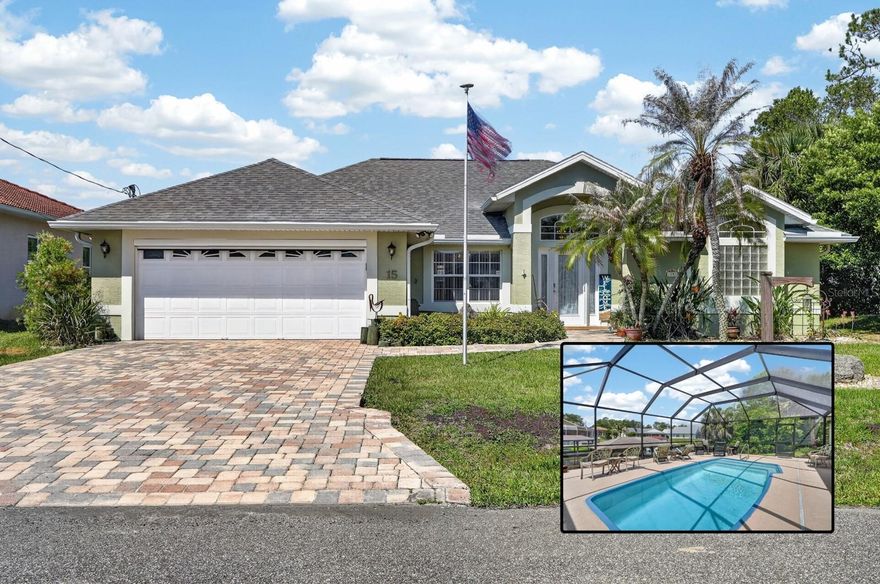 Your saltwater canal POOL home is now ready for you! This property, located on a cul-de-sac, features an expanded screened lanai with an additional 6 feet of outdoor living space to give a total outdoor screened area of more than 32 x 27 feet that is perfect for enjoying the Florida lifestyle. The pool enclosure was installed on a new slab in 2022 and includes a shade screen for added privacy. The fiberglass chlorinated pool features a refreshed gel coating along with solar pool heating and a heat pump for year-round enjoyment.

Major updates include a new roof in 2021, solar energy system installed in 2021, new HVAC system in 2025, and a new hot water heater in 2025. Inside, you'll find updated kitchen appliances and durable vinyl flooring replacing bedroom carpet. 

Additional upgrades include a whole house water purification system, water softener system, fully fenced backyard, two separate utility meters, front entry screen door for added airflow, and a newer garage door screen enclosure installed in 2021.