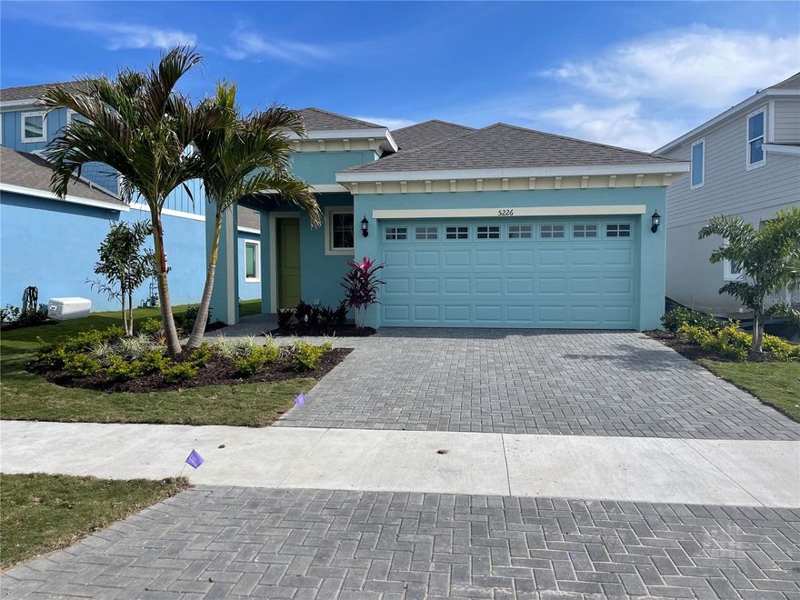 3/2 Mendoza model Park Square built home located in the MiraBay Community. Located a short walk to basketball & pickle ball courts/clubhouse/fitness center and community pool this 2100 SQ Ft home is ready for you! Located on a corner lot in the newly developed Cove Section of Mirabay this home boast brand new Samsung appliances including washer and dryer and gas top range. The home has tasteful window treatments, planked tile flooring on first floor in great room and in all the common wet areas, engineered hardwood in the master bedroom and carpet in the bedrooms. The slider opens to a lanai with plenty of privacy in wooded back yard. Home has 2 car garage and is ready for immediate occupancy. Mirabay is a waterfront gated community in South Hillsborough County.