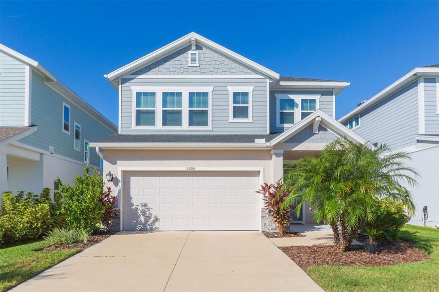 Welcome to the Kimblewick, a beautifully designed 4-bedroom, 3.5-bathroom pool home with den/office and upstairs loft with views of the pond and conservation. The main floor features a luxurious primary suite featuring his/hers dual vanities with granite counters, large walk-in closet and walk-in shower. High ceilings and natural light enhance the open-concept living area, seamlessly flowing into the chef’s kitchen with stainless steel appliances and elegant quartz counters.  The formal dining room is adjacent to the kitchen for easy entertaining. Just across the hallway is the den/office featuring glass French door entry. Upstairs, you'll find three additional bedrooms, 2 full bathrooms, and a versatile loft space ideal for a playroom or just relaxing. Relax on the oasis of your  covered lanai and enjoy the salt-water and heated pool all year round! The home overlooks the pond and views of the conservation beyond. Enjoy the Florida Lifestyle! Located in the heart of Wesley Chapel, with top-rated Wiregrass Ranch schools, minutes from 3 area hospitals, Wesley Chapel Premium Outlets, restaurants and easy access to I75 & 275. The upcoming Downtown area will make Wesley Chapel a walkable neighborhood with restaurants, shopping and much more!