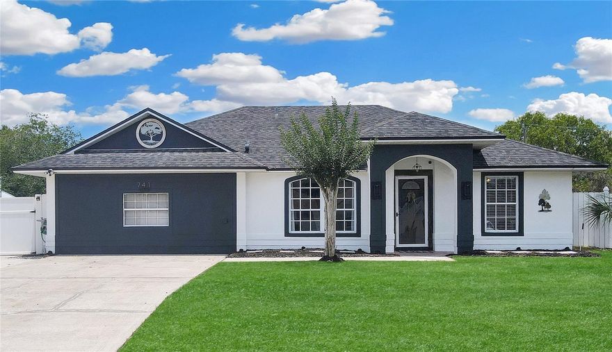 Welcome home to this beautifully updated residence that immediately stands out with its high-quality exterior paint and eye-catching color scheme. From the moment you arrive, you’ll notice the pride of ownership and curb appeal that sets this home apart from others in the area. Step inside to discover an inviting open-concept layout enhanced by soaring vaulted ceilings, creating a bright and spacious atmosphere perfect for everyday living and entertaining. A generous 20x20 bonus room offers incredible flexibility and can easily serve as a second living area, game room, home office, or additional bedroom. Throughout the home, updated fixtures provide a fresh, modern feel while major components have already been updated, giving you peace of mind for years to come. The oversized family room is the perfect gathering space for entertaining guests, movie nights, or game-day celebrations. Out back, enjoy your own private retreat ideal for relaxing evenings or hosting family and friends while making lasting memories. Conveniently located with easy access to I-4, you’re just a short drive from area beaches, shopping, dining, and Central Florida attractions. Best of all — NO HOA. Schedule your private showing today because you’ve finally found the place to call home.