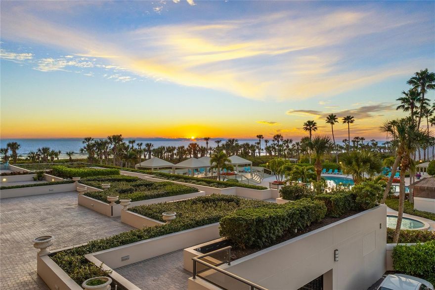 Welcome to Longboat Life! This 3 bedroom floor plan offers east and west terraces boasting direct beach views from the main living area and master bedroom, as well as garden views from the two guest bedrooms and kitchen. Located behind the prestigious Longboat Key Club gates on the desirable south end of Longboat Key, owners will enjoy being minutes from the fine dining and shopping on St. Armands Circle in addition to the close proximity to southwest Florida’s cultural hub of downtown Sarasota. Floor to ceiling sliders in the main living area provide a bright welcoming atmosphere showcasing the direct gulf and sunset views. The kitchen features a large center island, closet pantry, breakfast nook, laundry room and all of the conveniences needed to make memorable meals. Retreat to the master suite where owners are pampered with sunset views, terrace access, a walk in closet and a luxurious master bath. Guests will be comfortable staying in the ensuite guest bedroom that shares the southeast terrace with the kitchen and the 3rd bedroom that can also be used as a den. At the Sanctuary, you will be part of 18 incredible beachfront acres with trails, an Olympic sized heated pool and spa, lighted tennis courts, a fitness center, and a clubhouse with planned activities. Become a member of the Longboat Key Club and partake in the superior golf courses, 5 private restaurants, spa and wellness center and other AAA four-diamond beach resort offerings.