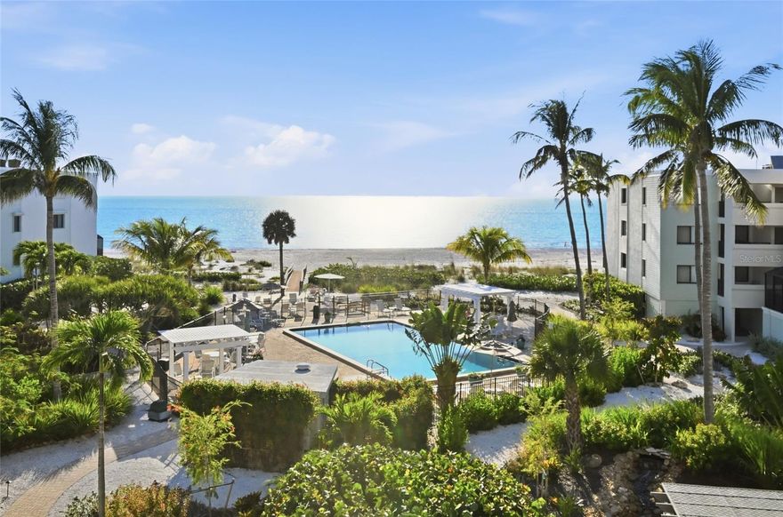 Welcome to this lovely, gated Gulf-front community. This ideally positioned, top-floor residence is offered turnkey furnished and features a spacious living area perfect for relaxing or entertaining. New state-of-the-art elevators provide effortless access to your own slice of paradise, where you can enjoy sweeping views of the lush tropical courtyard, heated pool, spa, and tennis/pickleball courts. Just steps away lies the pristine Boca Grande beach, renowned for its calm shallow waters, exceptional shelling, and ultimate privacy.

The beautifully landscaped grounds offer inviting social spaces, including barbecue areas with gazebos, all surrounded by swaying palms and soothing coastal breezes. Modern convenience is a priority; this residence includes private under-building parking, ample guest parking, and a golf-cart-friendly atmosphere equipped with dedicated EV charging stations. You will also benefit from private storage for all your beach toys. Experience effortless Gulf-front living in this exceptional coastal residence.

Please call for more details and to schedule your private showing today!