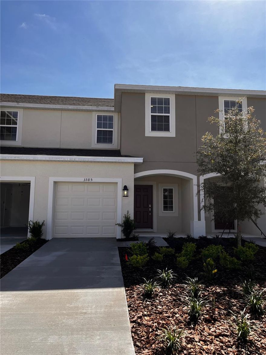 ALMOST NEW energy-efficient Townhome for RENT!!! This is a two-story 3-bedroom, 2.5 bathrooms townhome with a one-car garage. This home features a state-of-the-art kitchen with brand new stainless-steel appliances, granite countertops, featuring a large island perfect for your family and entertaining guest. Sharing the first level is a half bath, one-car garage, and an outdoor patio. Upstairs includes two beds, and a spacious owner’s suite with a walk-in closet. The laundry area is also upstairs for added convenience. There is plenty of storage in this townhome. The roomy master bedroom features a large walk-in closet and a lush bathroom vanity. Grounds maintenance and pest control included in the rent.