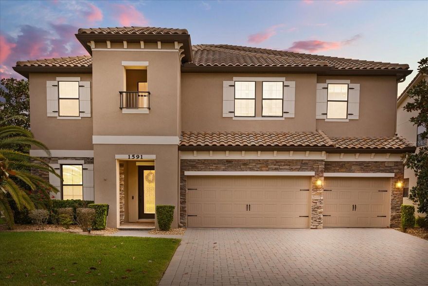 This one checks ALL the boxes!!  An elegant residence situated on a desirable corner lot in a quiet, gated, suburban neighborhood.  This stunning home offers the perfect blend of privacy, space, and resort-style living. Enjoy your own private pool with no rear neighbors — just a serene pond view and a pre-plumbed for an outdoor kitchen that makes every day feel like a retreat.
Designed with growing families in mind, the thoughtfully designed floor plan offers flexible living spaces to suit any lifestyle. A dedicated home office and full bedroom on the main floor provide ideal options for remote work, multigenerational living, or guest accommodations. A formal dining room, breakfast nook and butler's pantry that elevates this homes form and function. 
Head upstairs to discover a spacious primary suite, complemented by additional bedrooms, an open loft area, and a full-sized custom California Closets walk-in wardrobe — giving every family member room to spread out and settle in. The huge loft can be used as a media or game room with enough space for air hockey or pool table.  Just a short drive to Lake Nona hot spots like USTA, Boxi Park, Lake Nona Town Center and Medical City. 
Whether you're upsizing, putting down roots, or simply ready for more, 1591 Canopy Pasture Drive delivers the space, privacy, and lifestyle upgrades move-up buyers are searching for. NEW AC units with electrostatic air filters that only need to be changed once a year and EV Charger ready!  Call for a private showing.