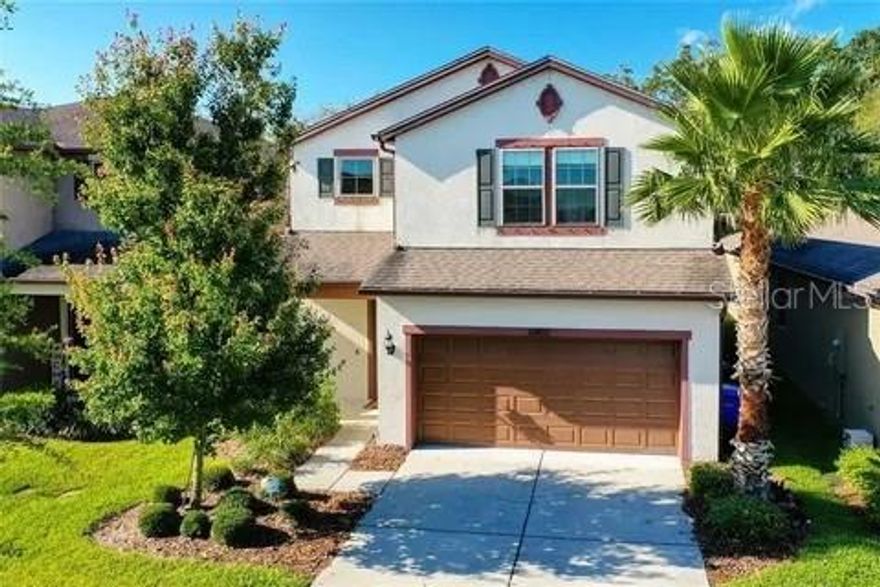 Check out this RENTAL-This home shows like new, with double pane windows, hurricane shutters and beautiful upgrades. Gorgeous home featuring oversized tile in main area, fresh interior paint, new carpet in bedrooms and bonus room. This home offers an open floor plan, spacious kitchen with espresso wood cabinets, granite countertops and stainless steel appliances. There is a main floor bedroom with its own half bath and walk in closet. Master has a large shower, double sinks and a great walk in closet. Screened in patio with pavers looks out to the backyard and wooded surroundings. Located in quiet, gated community of Magnolia Park which is a beautiful, gated community. Lawn maintenance is included in the HOA. Enjoy family-friendly recreation in the community green spaces, three community pools, splash pad, basketball court, and multiple playgrounds. Walk and bike on the running paths and community trails! Great location, easy access to I-75 Crosstown, shopping, restaurants, and schools. Come view this home today!