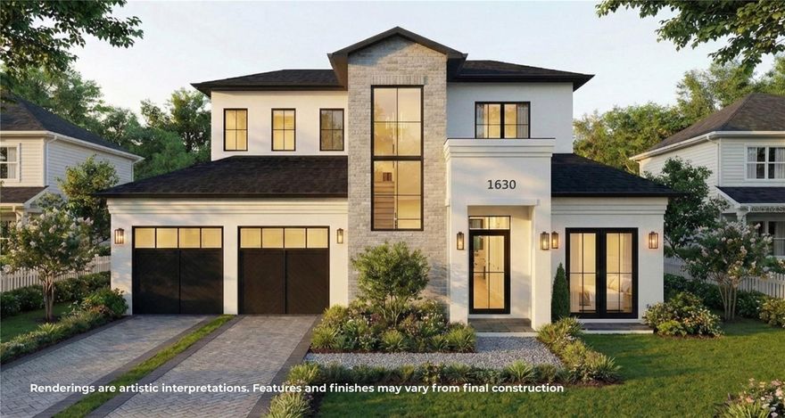 Under Construction. In the heart of Winter Parks highly coveted Tree Streets, where quiet tree-lined roads and timeless charm define the neighborhood, this stunning new construction by LUIH Homes offers a refined blend of modern architecture. The home immediately captivates with its bold contemporary façade and thoughtfully designed floor plan. Inside, elegant living spaces unfold intentionally, beginning with a sophisticated dining room accented by a custom wine bar and wine cooler. The main living room serves as a dramatic focal point of the home, featuring a stunning statement accent wall anchored by a sleek electric fireplace. At the heart of the residence, the chef's kitchen is designed to impress. Outfitted with Calacatta quartz countertops, custom cabinetry, a hidden walk-in pantry, and a full suite of Thermador appliances, the space delivers both performance and beauty. The first-floor primary suite is a true private retreat, thoughtfully positioned for comfort and tranquility. Generous in scale, it features a spa-inspired bathroom with a freestanding soaking tub, dual vanities, an expansive walk-in shower, and a large custom walk-in closet designed for both style and functionality. Also located on the first floor is an additional guest bedroom, providing flexibility for visitors, multi-generational living, or a private office. Upstairs, a spacious loft offers an additional living area perfect for relaxing or gathering, while a cleverly designed hidden homework room adds a unique and practical touch ideal for work or study. Three additional bedrooms complete the upper level, each offering generous proportions and beautifully finished spaces. Outdoors, the home transitions into a private backyard retreat designed for year-round Florida living. A covered lanai with a fully equipped summer kitchen, complete with grill and sink, sets the stage for effortless outdoor entertaining. The expansive backyard features a resort-style pool and spa, surrounded by ample space for lounging, dining, and enjoying the serene setting. The location further elevates this exceptional residence. Nestled within Winter Park's beloved Tree Streets, the home offers the rare combination of quiet neighborhood charm with incredible convenience, just a short walk to Phelps Park, The YMCA, and only minutes from the boutiques, dining, and vibrant lifestyle of Park Avenue. Don't miss this rare opportunity to own a home that truly has it all.