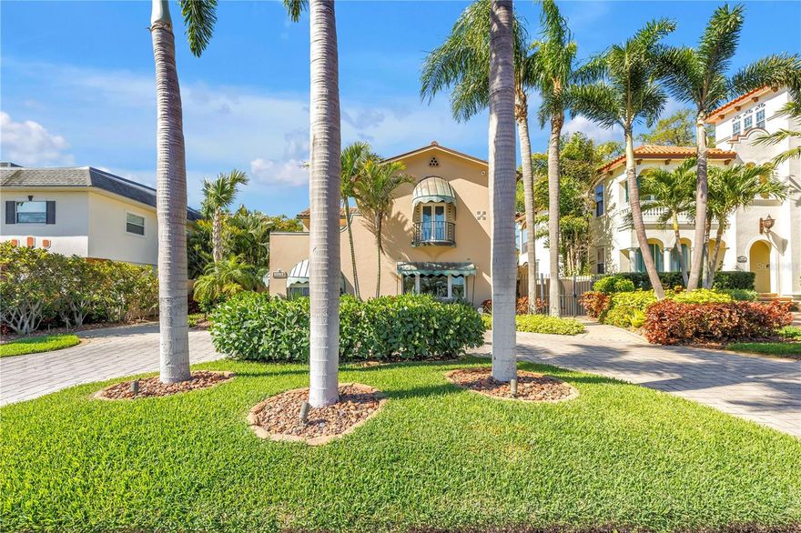 One or more photo(s) has been virtually staged. Set along the iconic curve of Coffee Pot Boulevard, and Coffee Pot Bayou, is this extraordinary 1925 Mediterranean-style residence offers a rare fusion of historic grandeur and modern coastal luxury. This 3,469 square foot home, listed on the Historic Register, has been meticulously restored. State-of-the-art appliances and modern technologies create the ultimate experience in comfort and luxury living. The property commands sweeping views of Coffee Pot Bayou from nearly every vantage point. 
Classic Spanish Revival architecture defines the residence, with graceful Roman arches, refined millwork, and thoughtfully preserved details that honor its heritage. Three expansive bedrooms and four-and-a-half beautifully appointed baths provide both convenience and privacy. Interior upgrades include wide-plank wood floors, elegant crown molding.  The compound boasts three gas fireplaces—two indoors and a dramatic outdoor centerpiece that anchors the home’s alfresco living spaces.
At the heart of the home, a custom-designed kitchen pairs timeless style with modern performance, featuring premium Thermador appliances, granite countertops, and bespoke finishes ideal for both intimate gatherings and refined entertainment.
Outdoor living is nothing short of exceptional. A private water lot located directly across the street includes a newly constructed dock and a 14,000-pound boat lift, offering effortless access to the bayou. A newly added second-floor patio provides a shaded retreat with tranquil water views, while the redesigned pool and entertainment area showcases a Pentair pool system, a high-end outdoor kitchen, a 98-inch Seura outdoor television, and a remote-controlled sunscreen—creating an idyllic setting for year-round coastal living.
The estate rests on a solid concrete foundation and has been extensively enhanced with renewed flooring throughout, waterproofed first-floor walls, copper downspouts, custom awnings and window treatments, and a striking handcrafted front door. Impact-resistant windows and doors ensure both beauty and resilience. Additional features include a solar-powered rear gate, renovated two-car garage, dual sump pumps, an advanced Aniks insect prevention system, and a modern tankless water heater.
Following water impact from Hurricane Helene, the entire first level and all flooring were comprehensively renovated, resulting in a cohesive, refreshed interior that seamlessly blends old-world charm with contemporary refinement.
Moments from downtown St. Petersburg’s vibrant arts scene, waterfront parks, and acclaimed dining, this distinguished residence stands as a timeless expression of Mediterranean elegance—offering an unparalleled lifestyle in one of the city’s most coveted waterfront enclaves.