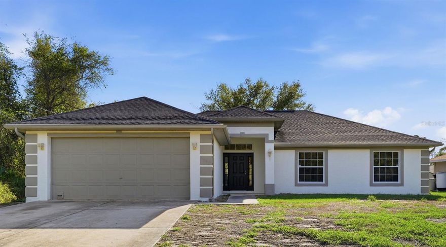 One or more photo(s) has been virtually staged. Beautiful Updates & Big Ticket Items completed! AND a $5000 Buyer Credit toward closing costs! This North Port home offers the perfect blend of affordability, done-for-you big ticket updates, and floor plan flexibility. Featuring 3 bedrooms, 2 bathrooms,  2-car garage, and a dedicated Office or 4th bedroom, this property is designed to accommodate a variety of lifestyle options.  Bright and open layout with a spacious living and dining room combo is highlighted by vaulted ceilings. New luxury vinyl flooring flows throughout the home, complemented by a professionally painted interior in modern, custom- colors. The kitchen is designed with a convenient breakfast bar, ample cabinetry, closet pantry, and easy flow into the main living areas.  Dedicated inside laundry room adds to the home’s functionality. The primary bedroom suite offers a comfortable spacious retreat, while the additional bedrooms and office/flex space give versatility for guests, remote work, or hobbies.  Step outside and enjoy the roomy, shaded screened-in back porch, perfect for relaxing, work, or play year-round. Home location offers extra space between you and rear neighbors, creating a peaceful outdoor setting.  Major updates include a NEW ROOF (2023), new HVAC (2025), fresh & Professionally Painted Interior and Exterior (2026) providing peace of mind for years to come. Located in the rapidly growing city of North Port, this home offers convenient access to a wide range of amenities and attractions. Enjoy nearby Warm Mineral Springs, local parks, walking and biking trails, and the expanding and vibrant Downtown Wellen Park featuring shopping, dining, and entertainment. The Atlanta Braves Spring Training facility at CoolToday Park is just a short drive away, along with easy access (6 min) to I-75 for commuting. Gulf Coast beaches, boating, fishing, and golf courses are all within reach.  *The Seller is willing to consider all requests or terms that are included in the offer to purchase.*  FHA/VA/USDA financing available and priced to sell!