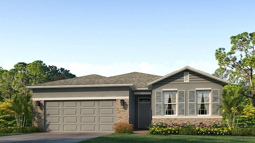 Under Construction. Experience the epitome of modern living in this four-bedroom open concept, all concrete block constructed home. The expansive layout seamlessly integrates the living, dining and kitchen areas, creating a spacious and interconnected environment. With four well-appointed bedrooms, this home offers versatility and ample space for family or guests. The primary bedroom features an ensuite bathroom and walk-in closet. This home comes complete with a smart home package, “Home is Connected”. Welcome home to a new standard of living. This home includes a stainless-steel electric range, microwave, and built-in dishwasher. Pictures, photographs, colors, features, and sizes are for illustration purposes only and will vary from the homes as built. Home and community information including pricing, included features, terms, availability and amenities are subject to change and prior sale at any time without notice or obligation. CRC057592.