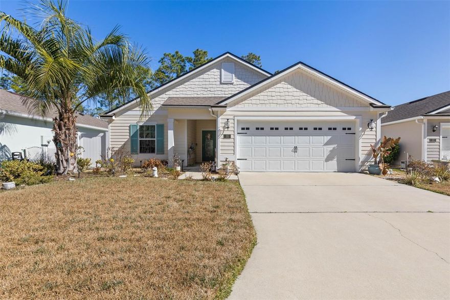 This home with smart home capabilities was built in 2020 is situated in the gated 55+ Freedom Community of Grand Reserve, this thoughtfully maintained single-family home with irrigation system is located on a quiet cul-de-sac within an intimate enclave of just 50 homes. The setting offers a fenced in rear yard for added privacy and backs up to lovely wood area.  
    The open floor plan features three bedrooms and two bathrooms, ideal for everyday living and entertaining. The kitchen offers granite countertops, abundant cabinetry, large pantry and a spacious center island open to the main living area also features a natural gas stove and an energy efficient tankless water heater. Ceramic tile flooring enhances the main living spaces, while the bedrooms provide comfortable private retreats. The primary suite includes a walk-in shower, large double vanity, and ample closet space. A screened lanai overlooks a peaceful preserve, creating an inviting outdoor space for relaxation.
    The Community enjoys the Grand Reserve lifestyle. Amenity center has daily and weekly activities, pickleball, a bocce courts, fitness center, Olympic size pool, fire pit, outdoor fireplace, and BBQ grilling areas. Conveniently located minutes from Flagler Beach, the Grand Reserve Golf Club is golf-cart accessible and complemented by scenic walking paths and landscaped streets. Easy access to shopping, dining, coffee shops, hospital and coastal attractions with beautiful uncrowded Flagler beach only 8 miles away. Nestled between Historic St. Augustine and Daytona Beach ore both approximately 45 minutes away.