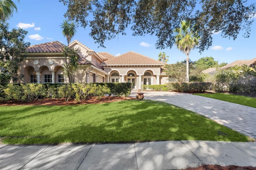 FOR LEASE OR SALE, RENT $5650/MO. INCLUDES LAWN CARE, POOL CARE, HOA & TAXES. GREAT CUSTOM HOME IN ESTATE SECTION OF PHILLIPS LANDING, 24 HR. GATED & GUARDED COMMUNITY. UPDATED HOME. All bedrooms with brand new WOOD FLOORING (not carpet, best for those with allergies) NEWLY PAINTED, Newer chandeliers. UPGRADED KITCHEN APPLIANCES with 42 inch Cabinets. Island granite kitchen. HUGE MASTER BEDROOM with high ceiling. New WOOD FLOOR. Tray ceiling, His & Hers closets and pool view. Split bedroom plan, great layout. Master bedroom, guest & office downstairs with own bathrooms on first floor. Spacious Living, Dining and Family Room. Lots of moldings, niches, high ceiling and double door. One new water heater, one 5 years old. 2 A/C’s 5-6 years old. Great Screened in w/ Sweeper. Built in Summer Kitchen with stove, fridge and grill. Remarciting, paved front and back porch. Front columns, 3 full car side entry garage with back door and additional space for storage. BEST OF EVERYTHING IN THIS LOCATION. Enjoy common boat dock, fishing, sunrise and watch Orlando Eye. 3 Playground areas, Tennis Court, and Basketball Court. 3-5 min. to “Restaurant Row,” Shopping, Schools and Library. 25 min. to International Airport, Disney World and EPCOT. 10 min. to Universal Studios. DR. PHILLIPS AREA. Seller to give $6k for remodeling the pool, solar heating sold as is (not used this year.) Painted garage floor. No rent goes towards purchase price. Min. 1 year lease No Air BNB.