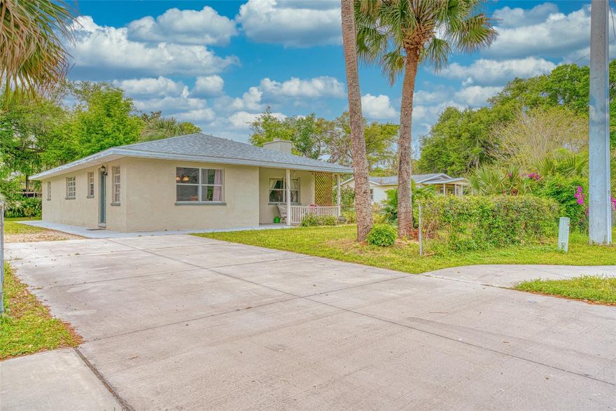 Check out this 3 Bedroom 2 Bathroom Block home that comes with an oversized lot 289" deep where you have plenty of space to add a pool and a garage if desired (there is already a concrete slab in back yard). Sit out in the evenings where you can entertain family and  friends out by the firepit.  Plenty of room to park your RV or if you own a boat, you're in luck there is plenty of room to park on side or back of house and when you're ready to go boating you are just blocks away from the river and boat ramp!  Interior features Kitchen with a large island which opens up into dining area.  You can enjoy family time in the huge living room with wood burning fireplace.  Kitchen, dining room and living room have newer vinyl plank Lifepro flooring.   Roof replaced in 2018, AC 2016 and new Electric panel installed in April 2021  Great neighborhood where you can take the kids or dog for a walk on the new sidewalks.  This home is located close to Shopping, restaurants, library, highway and 10 just minutes from the beach! ;Water: City