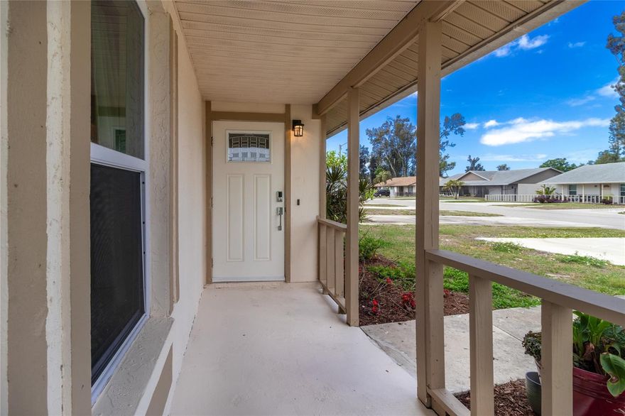 Half (one side) of a rare 3BR/2BA duplex — fully remodeled and move-in ready. Located just 10 minutes from Anna Maria Island in flood zone X (no flood insurance required). No sign in front. If you're tired of the cookie cutter flips with gray paint, white or gray kitchens, and fake floors, this property is what you've been waiting for! Clean, smoke free, and pet free property. Completely renovated in 2023-2026 with major system upgrades including a new roof with wind mitigation, impact glass windows and doors, new hot water heater, updated plumbing, electrical, and lighting throughout, fully new GORGEOUS kitchen and two new full baths, plus fresh interior and exterior finishes. The 2023 redesigned kitchen is a showstopper! The layout was redesigned in 2023 so you face the new patio door with water view from the unique Vermillion red double sink ($1000 value) instead of the wall. This chef's delight of a kitchen is unique in the neighborhood (or any other!) and features the following since 2023 or later -- hickory cabinetry, spacious Corian countertops, handmade  talavera tile backsplashes, new 2026 garbage disposal, new stainless steel appliances (Whirlpool freezer-bottom fridge with icemaker, Whirlpool self-cleaning oven with hood and ceramic cooktop, new 2026 Samsung dishwasher), filtered drinking water at the sink, and generous storage (lazy Susan, pantry, ample cabinets, etc.). Both bathrooms have been fully renovated with tiled showers with built-in storage niches, modern vanities, new sinks, low profile toilets and more. Interior improvements include new handmade imported  Saltillo flooring throughout, recessed lighting, ceiling fans, updated drywall, fresh paint, custom vertical blinds and window treatments, and custom closet systems in all bedrooms. Additional upgrades include new impact glass windows and patio door with screens, new front door, Electrolux washer and dryer, gutters and downspouts, new hose bib and water shutoff replacement, and a recently serviced HVAC system with added UV light and Remie-Halo device installed ($2000 value) to clean and protect air quality. Enjoy indoor-outdoor living with a private patio overlooking a peaceful pond that attracts local wildlife, along with fresh landscaping including drip irrigation, a butterfly garden and a blooming lemon tree. Low-maintenance living with low HOA due covering lawn care, exterior maintenance, exterior insurance, roof, sewer pipe, driveway and more — reducing overall due of homeownership. Conveniently located near Palma Sola Park, shopping, dining, and just minutes to the beaches, SRQ airport, IMG Academy, and easy access to Sarasota, St. Pete, and Tampa. Landlords/investors: HOA rules require a long-term lease (12 month minimum); this unit is ONE HALF of a duplex, NOT both sides. Well-maintained, light-filled, and move-in ready. Seeing is believing!