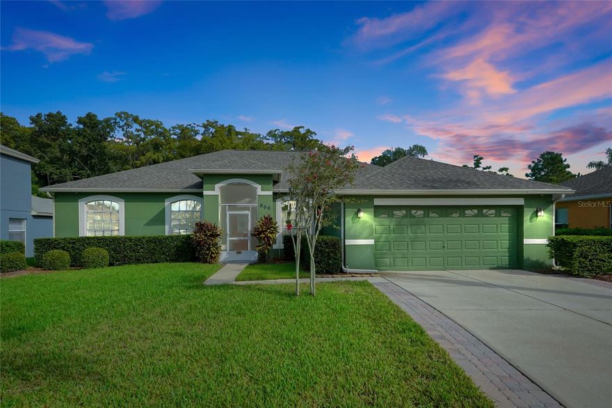 Located in the desirable Indian Lakes community this beautiful and well-maintained home is ready for you to move right in.  This gorgeous 3 bedroom/2 bathroom home can easily transform into a 4-bedroom home if you convert the office to a bedroom by adding a closet. Enjoy the benefits of an open floor plan, while still having a separate area for formal dining. The eating nook in the kitchen is large enough for a table or a couple of comfy chairs to create a cozy space for coffee, tea, or evening chats.  Soaring ceilings add to the spacious feeling and overall charm of the home. Split bedrooms offer privacy for the primary bedroom which also has access to the oversized screened lanai. The lanai overlooks the fenced backyard with a conservation view allowing you privacy and a peaceful feeling.  Plenty of room for pets to run, add a garden, or just enjoy the Florida sun. No CDD, Low HOA, easy access to the Turnpike, shopping, and dining, all make this community a stand out in the area! The community offers a pool, playground, and tennis courts. Brand new roof is an added bonus for peace of mind for several years to come.