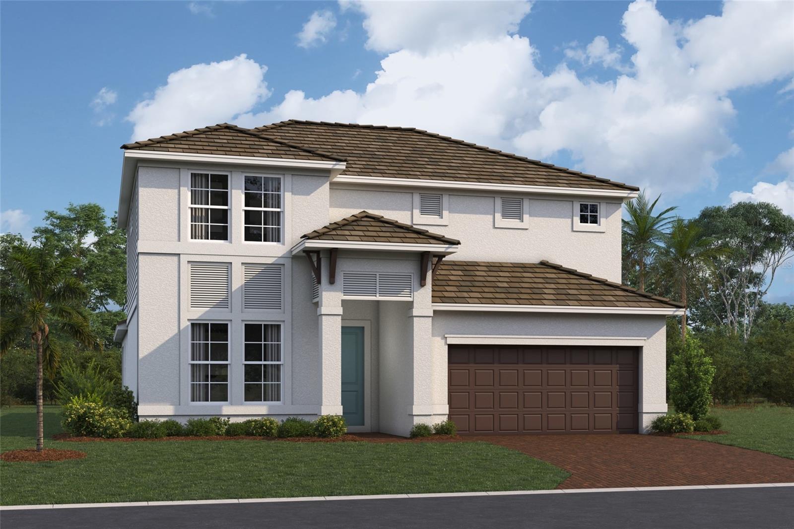 Under Construction. ****SPECIAL FINANCING AVAILABLE FOR A LIMITED TIME ONLY FROM PREFERRED LENDER. RESTRICTIONS APPLY, FOR QUALIFIED BUYERS, SUBJECT TO APPLICABLE TERMS AND CONDITIONS. SUBJECT TO CHANGE WITHOUT NOTICE****
This well-appointed two-story home offers four bedrooms, two and a half bathrooms, and a two-car garage, spanning 2,851 square feet of living space.
The first floor is designed for convenience and comfort, featuring an open-concept layout that seamlessly blends the kitchen, dining area, and great room. The kitchen includes a walk-in pantry and plenty of counter space.
The great room and dining area open to a covered lanai, perfect for relaxing or entertaining outdoors.
The owner's suite is also located on the main level, offering a peaceful retreat with dual walk-in closets and a spa-inspired owner's bath with dual sinks, a soaking tub, and a separate shower.
The first floor also includes a den near the entry—ideal for an office or hobby space—and a laundry room.
Upstairs, the second floor features three secondary bedrooms, each with its own walk-in closet, and a shared full bath. A spacious loft serves as a versatile space, perfect for a game room, media area, or additional living space.
With ample storage, thoughtful details, and plenty of space for both relaxation and entertaining, this home is perfect for those seeking a balance of style and functionality.