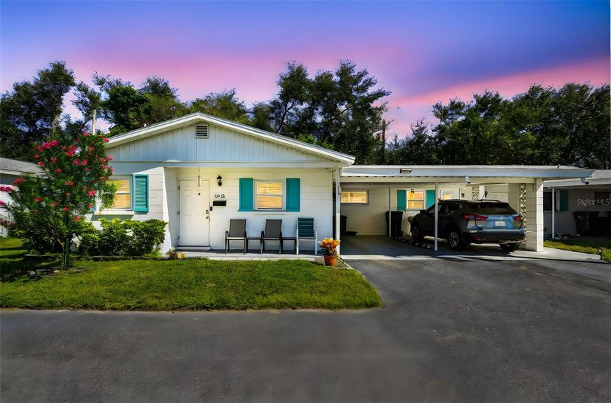 Looking for the perfect 55+ community home that checks every single box? This villa-style end unit condo is your ultimate lifestyle upgrade! This spacious 2-bedroom, 2-bathroom retreat even has bonus room and storage galore!
The huge great room is perfect for hosting dinners, gatherings or creating your dream living area. Built-in desk? Check. Bookshelves? Absolutely. Two sheds and a patio out back mean you'll never struggle with clutter again. Tile floors throughout mean easy cleaning and a modern look with low maintenance. Hurricane windows installed in 2022 with a lifetime warranty!
This community is pet-friendly, welcoming one small furry friend to call this home. Attached carport, keyless entry, and a tankless water heater are also a huge plus!
This community is so convenient- Close to shopping, restaurants, medical facilities, beaches, and the airport – with a bus line right nearby. The community pool and clubhouse with a kitchen are just waiting for you to make new friends and create memories.
Recent updates include ceiling fans, vanities, and light fixtures that bring in tons of natural light. This isn't just a condo – it's your ticket to a lifestyle of comfort, convenience, and community.
HOA fees include Spectrum cable and internet! Also exterior, grounds, pool maintenance are included. 
Don't miss your chance to make this your new home sweet home!