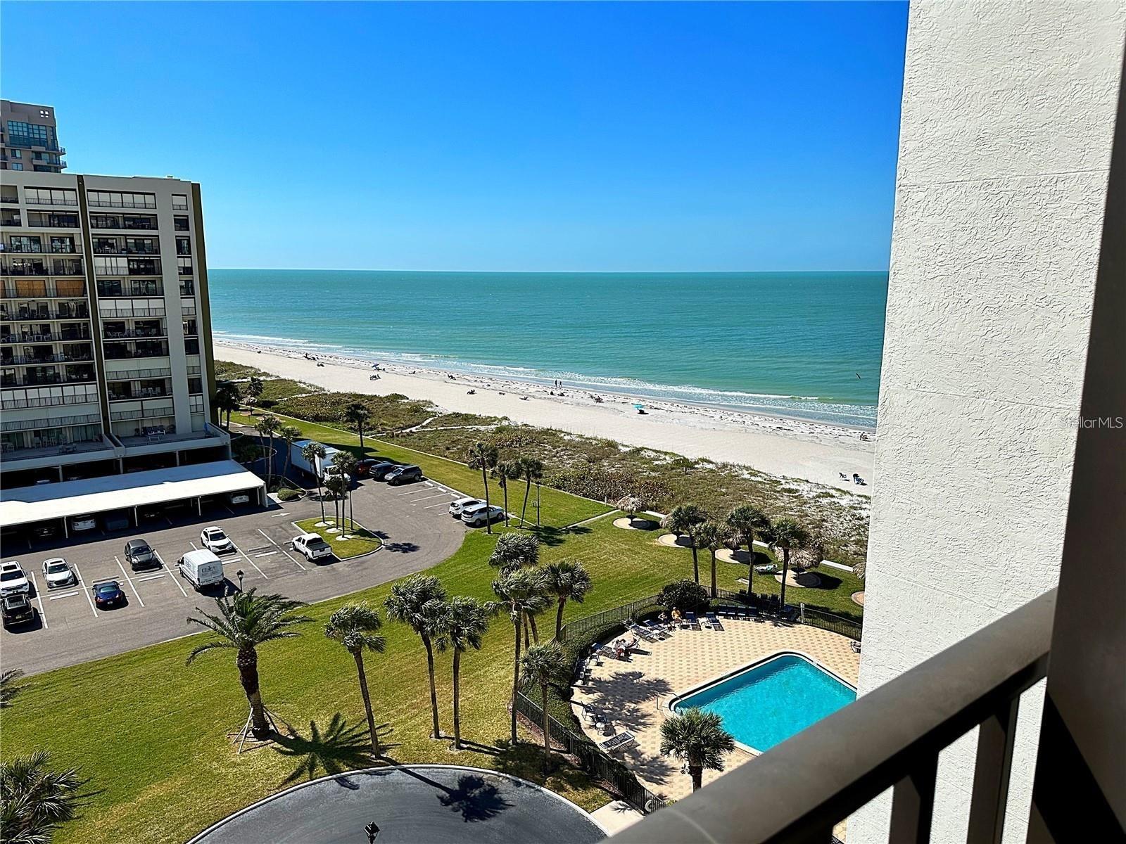 9TH FLOOR WITH BREATHTAKING PANORAMIC WATER VIEWS- FULLY FURNISHED AVAILABLE FOR LEASE START DATE SEPTEMBER 1, 2025 -2 BED & 2 FULL BATH'S BEACH CONDO -YOU'LL LOVE LIVING AT THIS TROPICAL BEACH PARADISE WITH A HIGHLY DESIRED SOUTH WEST VIEW OF THE GULF OF MEXICO AND THE HEATED POOL -HUGE BALCONY OVERLOOKING BEACH AND HEATED POOL AND INTRACOASTAL WATERWAY-THE OPEN KITCHEN IS A CHEF'S DELIGHT WITH GRANITE COUNTERTOPS & WHITE KITCHEN CABINETRY - TILED BACKSPLASH AND NEWER APPLIANCES- MASTER BEDROOM WITH CARPETING AND KING SIZED BED WITH MASTER BATH ENSUITE -GUEST BEDROOM HAS QUEEN SIZE BED AND WOOD LAMINATE FLOORING- CONDO HAS INSIDE WASHER & DRYER CLOSET-THE BALCONY IS EQUIPPED WITH HURRICANE SHUTTERS-SOUTH BEACH III IS A PRIVATE GATED OCEAN FRONT COMMUNITY DIRECTLY ON THE POWDERY SAND OF CLEARWATER BEACH WITH A CLUB HOUSE AND A THERMALLY HEATED POOL ALLOWING YEAR ROUND SWIMMING ENJOYMENT-THE CONVENIENT BEACH TROLLEY JUST STEPS OUTSIDE THE GATE WILL TAKE YOU TO TOP RATED RESTAURANTS- SHOPPING AND AMUSEMENTS- TAMPA INTERNATIONAL AIRPORT AND CLEARWATER AIRPORT ONLY 20 MINUTES -TAMPA AND ST. PETE IN CLOSE PROXIMITY AFFORDING YOU WILL ALWAYS HAVE SOMETHING FUN & INTERESTING TO DO - COME SEE WHY CLEARWATER BEACH IS RATED #1 BEACH IN THE USA! SORRY NO PETS- WATER-SEWER-TRASH-BASIC CABLE & INTERNET INCLUDED- ALL LEASES' LESS THAN 6 MONTHS 1 DAY SUBJECT TO 13% TAX-LEASE - SECURITY DEPOSIT & CLEANING FEE APPLIES - HURRY THIS WONT LAST!THIS UNIT COMES WITH A HIGHLY DESIRED UNDER BUIDING GARAGE PARKING SPACE AND STORAGE LOCKER FOR YOUR BEACH TOYS- PLENTY OF GUEST PARKING AROUND THE PERIMETER OF THE PROPERTY.