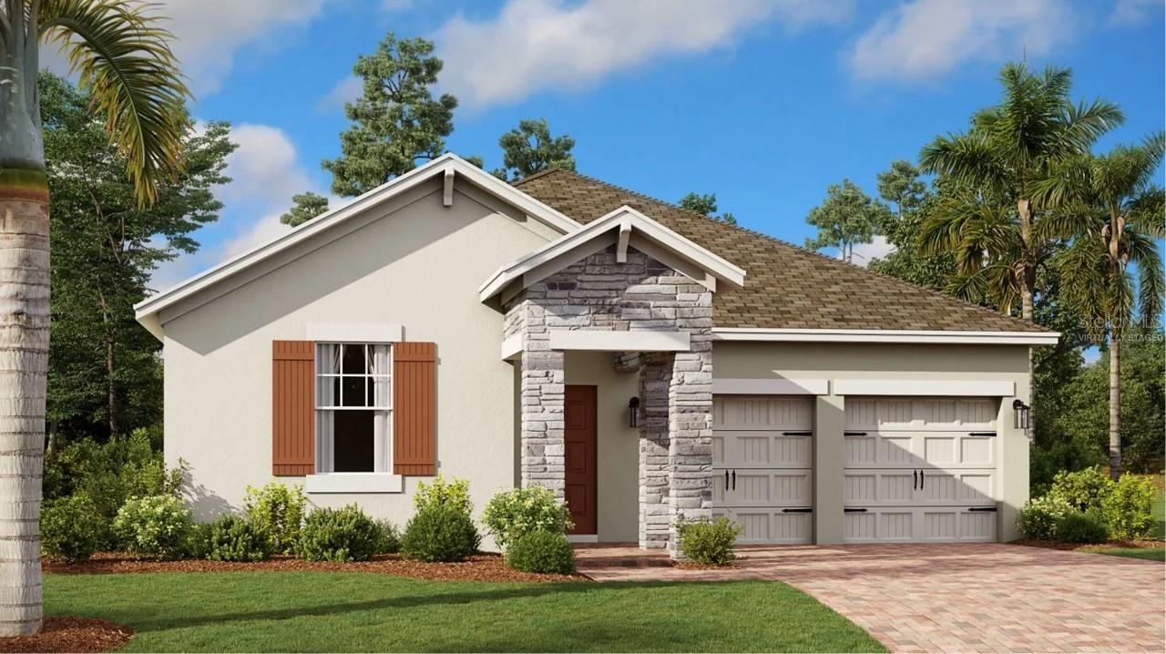 Under Construction. The Bourne checks all your boxes. This exceptional three-bedroom, two bathroom home features a welcoming front porch and a two car garage. The open fully equipped kitchen overlooks the combination dining and family rooms. The luxurious owner bedroom includes a spa-inspired owner bath, with separate bathtub and shower as well as his and her sinks. Upgraded features include: 42" cabinets with quartz countertops in both kitchen and bathrooms and stainless appliances. There is a laundry room with washer and dryer. Every home comes with Lennar’s Everything’s Included® promise, which includes all appliances as well as quartz countertops, blinds, and more in the price of your home. There are also home automation features such as keyless door locks and video doorbells in the Connected Home by Lennar®. Tohoqua is one of the most anticipated new communities. At Tohoqua, families can take advantage of the glorious resort-style swimming pool, extravagant clubhouse with a state of the art fitness center, tennis and pickle ball courts along with beautiful walking trails throughout the community. With almost a dozen floorplan options to choose from, Lennar at Tohoqua, has a home to meet the needs of your family. What are you waiting for? Call and make an appt today.