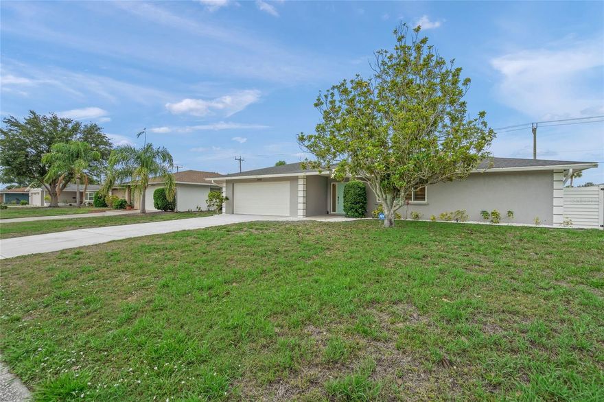 One or more photo(s) has been virtually staged. Welcome home to this beautifully renovated 3-bedroom, 2-bath split-plan pool home in sought-after South Gate. Updated from top to bottom in 2019, the home features a newer roof (2018), hurricane-impact windows and sliders, updated electrical, a refinished pool(2024) and new pool pump, newer kitchen and baths, newer flooring, lighting, landscaping, paint, HVAC (2020), sewer pipes lined, and more. Plantation shutters thru out the whole house along with pull down screens on the sliders.

Inside, enjoy both a formal living room and a separate family room, with the kitchen serving as the heart of the home. Kitchen is Light and bright, it offers sparkling quartz countertops, luxury stainless steel appliances, shaker cabinetry, and a large island perfect for entertaining.

The primary suite includes an updated bath and walk in closet. The split floor plan, allows your guest to have their own private area. Hand-scraped wood-look tile runs throughout the home, creating a low-maintenance, low-allergen, energy-efficient living environment.

Step outside to the pavered lanai with electronic screens overlooking the pool and fenced backyard. Tropical landscaping, and Florida palms surround the property, creating a private, relaxing retreat. This property is close to the beach, shopping and restaurants.  Schedule today for your appointment!