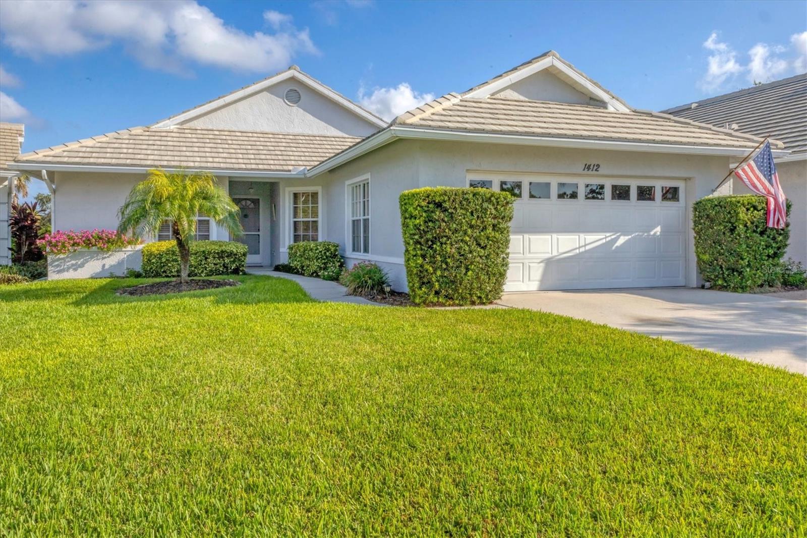 Welcoming Two Bedroom plus Den/Office with French Doors, Two Bath, and Two car garage in a well-designed split floor plan for added privacy and functionality. This 1,932 Sq Ft home offers an additional 9 x 21 enclosed lanai to expand your living area. A paver walkway leads you to an outside paver patio with an exceptional view of the 8th green of the Turnberry Course. Colony Place is a small community of 36 homes located within the Gated, Deed Restricted Championship Waterford Golf and Tennis Community. The home features an open concept with a large great room and dining area open to the kitchen. You will see 18 x 18 Porcelain Tile on the diagonal through-out, (no carpet here). 9 foot ceilings and crown molding adds to the finished look of this thoughtfully designed home. Disappearing three panel glass sliders opens to the lanai. The kitchen has a large counter level breakfast bar plus a separate eat-in area, newer appliances, double door closet pantry, and an abundance of cabinets and counter space. The convenient inside laundry room has upgraded washer/dryer, cabinets and storage closet. The large primary bedroom with cozy sitting area has sliders open to the lanai. The en suite has a whirlpool jetted garden tub, walk-in shower, dual vanities, and private water closet. An extra large walk-in closet provides ample hanging and storage space. The generous size guest bedroom is separated offering privacy, and has an additional walk-in closet. The adjacent bathroom has a walk-in shower. Colony Place is a maintenance free community with lawn and shrubbery care, irrigation, roof and driveway pressure cleaning, and exterior home painting. The heated community pool is a great gathering spot. The vibrant Waterford Community offers an active lifestyle with picturesque views and a serene atmosphere. You will enjoy convenient shopping, restaurants, medical facilities, historic downtown Venice, and the beautiful Gulf beaches. In addition, close-by MLB Spring Training Park, and an abundance of area amenities to enhance your Florida living experience.
Waterford Sports Club is included in your HOA fees and features a club house, fitness center, library, activity room, resort style heated pool, 4 lighted Har-Tru Tennis Courts, Half Court Basketball Court, and coming soon Pickle Ball Court.
Waterford Golf Club is semi private and features 27 holes of challenging golf. The golf club is complete with a well stocked pro shop, driving range, and restaurant. Membership is optional and is not required for homeownership in the community.
Come take a look at this spacious light and bright home with a great golf course view. It just may be your next home.
