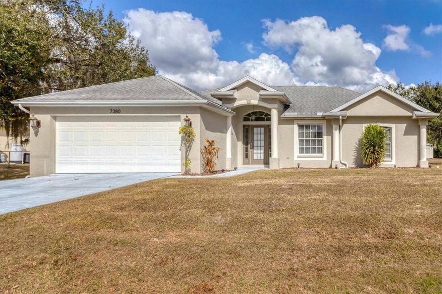 GREAT VALUE! Spacious & Bright Home on Double Lot
 
Don?t miss this beautifully maintained 3-bedroom, 2-bath home situated on an expansive double lot. Light and bright throughout, the open-concept layout offers a welcoming atmosphere perfect for everyday living and entertaining. The manicured grounds provide a serene outdoor setting with ample space to add a pool, workshop, additional garage, or a play area for the kids.
 
The attached garage is thoughtfully equipped with A/C ducting, satellite cable hookup, and extra electrical outlets?ideal for hobbyists or those seeking a versatile workspace. Whether you're looking for room to grow or a peaceful retreat, this property delivers exceptional value and endless potential.
 
Schedule your showing today? This gem won't last long!