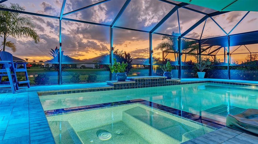 Nestled within the gated community of Star Farms in Lakewood Ranch, this exceptional 2022-built Hemingway model by D.R. Horton offers the perfect blend of modern design, comfort, and Florida outdoor living. Featuring 5 bedrooms, 3 full bathrooms, and nearly 3,000 square feet of thoughtfully designed space, this two-story home is ideal for families and those who love to entertain.  The sought-after Hemingway model is no longer offered by the builder, making this home a rare opportunity to own one of Star Farms’ most desirable floor plans.
Step inside to find an open-concept main floor featuring a spacious great room, dining area, and a beautifully appointed kitchen. The kitchen boasts stainless steel appliances, a large center island, walk-in pantry, and plenty of cabinet space—perfect for gatherings or everyday living. A first-floor bedroom and full bath provide flexibility for guests or multi-generational living.
Upstairs, the primary suite serves as a private retreat with a large walk-in closet and ensuite bath featuring dual vanities and a walk-in shower. Three additional bedrooms, a full bath, a laundry room, and a versatile loft complete the upper level, providing plenty of space for work, play, or relaxation.
Step outside to your own private paradise. The backyard is truly a showstopper—featuring a heated pool and spa, a screened cage enclosure, beautiful paver decking, and custom lighting both inside and around the pool area. The setup is perfect for enjoying Florida’s year-round sunshine, from peaceful morning swims to evening gatherings under the glow of the cage lights.
Additional highlights include a paver driveway, tile roof, smart home technology, and energy-efficient construction for low-maintenance living.
Star Farms at Lakewood Ranch offers an incredible array of resort-style amenities, including a clubhouse, fitness center, resort pool with cabanas, sports courts, dog parks, walking trails, and planned community events. Residents can also enjoy the recently opened Poolside Palm Bar and Grill, offering food and drinks in a relaxed, tropical setting—perfect for connecting with neighbors and friends without ever leaving the community.
Conveniently located near shopping, dining, and top-rated schools, this home provides easy access to I-75, Lakewood Ranch Main Street, Waterside Place, and the beautiful Gulf beaches of Sarasota and Anna Maria Island.
