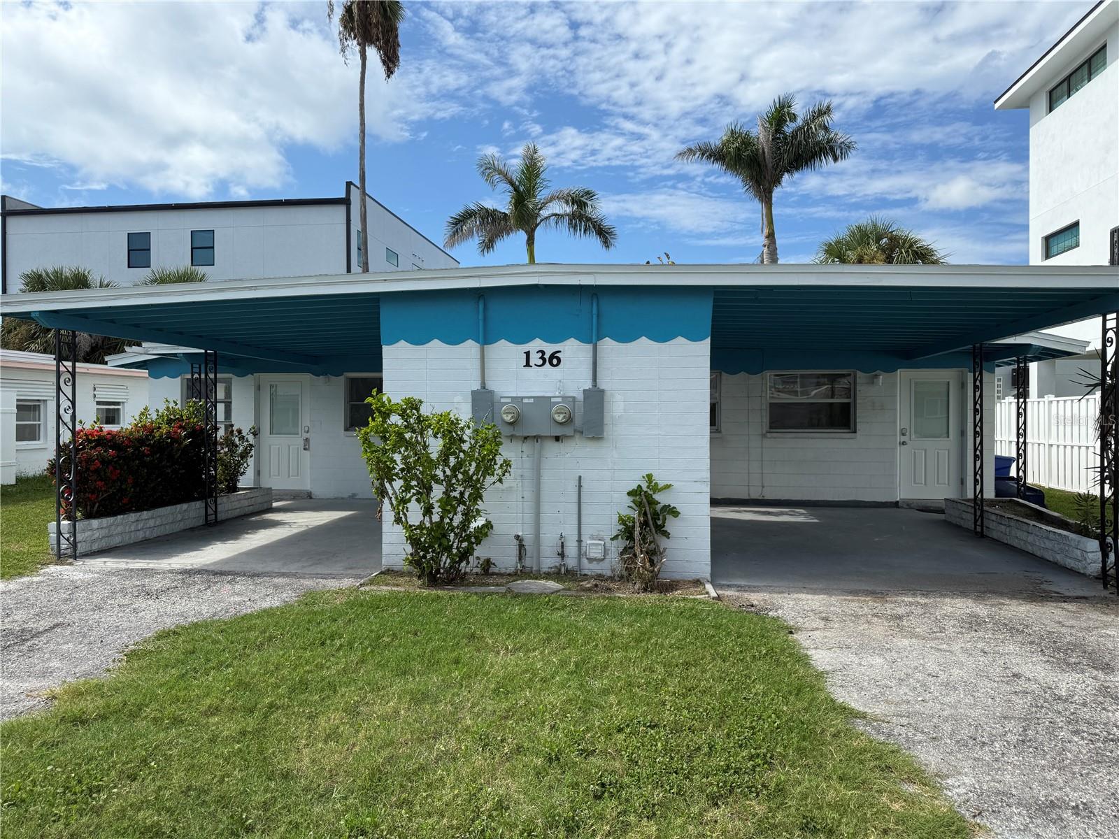 Yearly 1 Bedroom Unit for rent across from the Beach! All new Kitchen & Appliances. Freshly refinished Terrazzo Floors throughout. Carport with enclosed Washer & Dryer located in Shed. The Property is a Duplex, with Part time residents on the other side. Walk across Gulf Blvd to the Beach or across the street to the Dunkin Donuts Plaza in Redington Shores. 1 Small Dog or Cat allowed. No SMoking. Live the Beach Life year round!