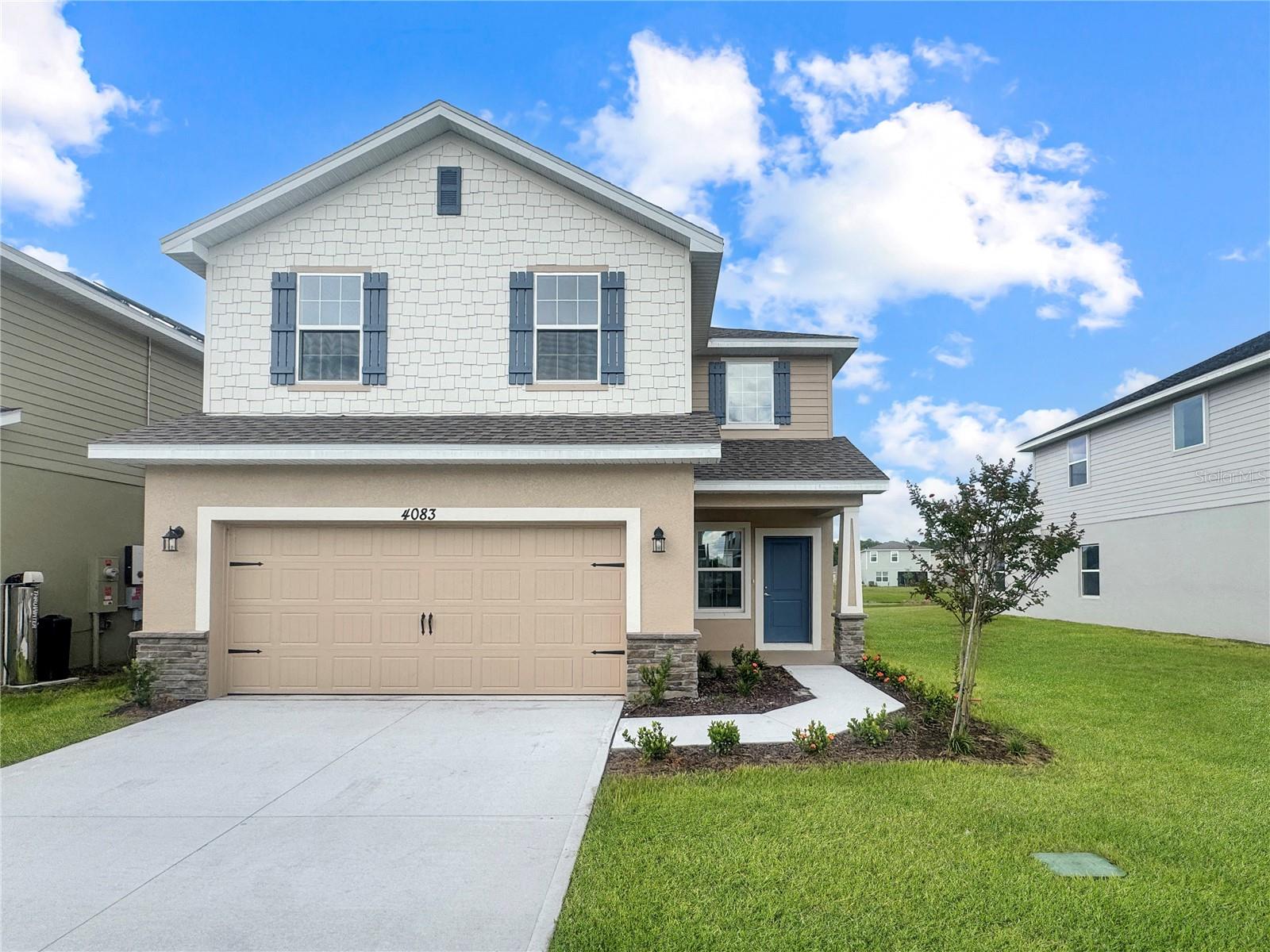 Brand New move-in ready Home 4 bedrooms and 2.5 bathrooms. ** Receive Up to $20,000 FLEX Cash that can be used to buy down interest rate and also receive closing costs assistance so this will save you thousands with prefered lender must close within 30 days.This home is perfect for entertaining with its open floor plan. The upgraded kitchen features granite thru out the large island and counter tops. This kitchen has beautiful Whirlpool stainless steel appliances. You'll also love the spacious laundry room.The bathrooms are spacious and elegant with beautiful granite. Rest easy knowing your new home comes with a 1-year builder warranty and a 10-year structural warranty. Located near Harmony Main where you can enjoy the great amenities such as 12.5 miles of Trails and pathways, go and play at the stunning golf course Harmony Golf Preserve and even become a member of the community garden program. Harmony Central provides an everyday escape from ordinary living, this location offers both convenience and leisure. This is the last Harmony Community with No CDD and a very low HOA that will feature a beautiful community pool with cabanas.