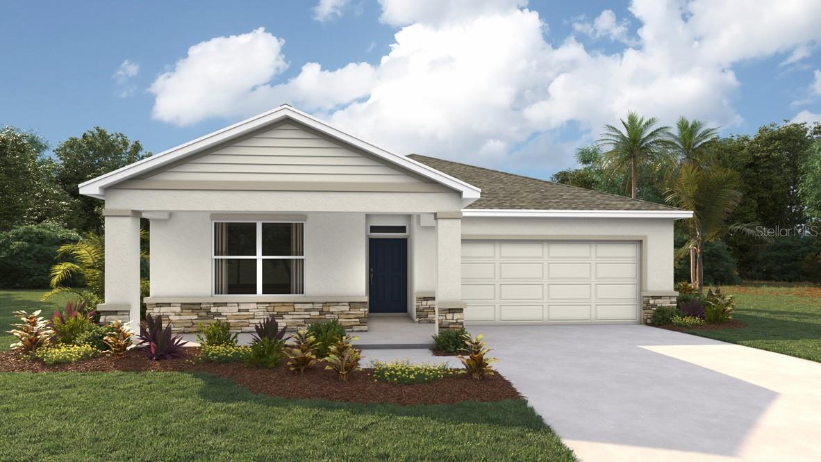 Under Construction. The Lakeside is a beautiful five bedroom, three bathroom home with an open-concept floorplan. Discover the blend of comfort and functionality as you enter the heart of this home. The kitchen overlooks the great room leading outside to the patio. Cooking in this kitchen is a breeze with a large kitchen island, quartz countertops, and stainless-steel appliances, including a range, microwave, and built-in dishwasher. Nearby the great room is the primary bedroom with a large ensuite bathroom featuring a spacious walk-in closet, linen closet and double vanity with quartz countertops. Bedrooms 2 and 3 share a full bathroom nearby the dining room, while bedrooms 4 and 5 are located near the front of the home and share the third full bathroom. The Lakeside is complete with a state-of-the-art smart home system. Pictures, photographs, colors, features, and sizes are for illustration purposes only and will vary from the homes as built. Home and community information including pricing, included features, terms, availability and amenities are subject to change and prior sale at any time without notice or obligation. CRC057592.