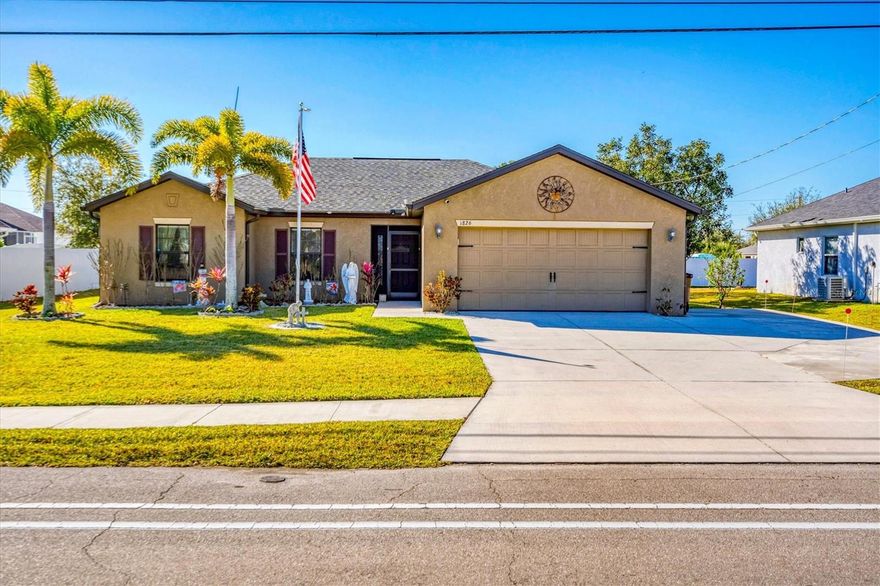 Fantastic Opportunity to Live in this Highly Sought After Area of Cape Coral. Located Close to Shopping, Restaurants and Schools with Easy Access to all Major Roads. This 2018 3Bed 2Bath LGI Fiesta Model has been Lovingly Cared for and Shows Pride of Ownership with Beautiful Curb Appeal. The Front Entry has been Screened-In to add Privacy and Provide a Breezeway for those Mild Days. This home has a Split Floor Plan with an Open Concept Living, Dining and Kitchen Area that allows for Easy Entertaining and Functionality. Through the Front Door you Step into a Foyer that Opens to the Living Room with Vaulted Ceilings. The Living Room is the Gathering Area, it is Large enough for Multiple Seating Arrangements and the Sliding Glass Door provides Access to the Screened Lanai which adds Natural Light. The Kitchen has Ample Cabinets, with Stone/Granite Counters, a Pantry for Extra Storage and an Island for Extra Seating. The Dining Area is Open to the Kitchen and Invites Cooking and Conversations with The Chef while offering a Great Space that will Accommodate Most Table Sizes. On this side of the home you will Find Two Nicely Sized Guest Bedrooms, each Carpeted with their own Closets, They share the Second or Guest Bathroom that has a Tub/Shower Combo. The Owner's Suite is Oversized and Carpeted with its Own Ensuite Bathroom with a Full Sized Shower. The Owners Walk-In Closet is a Bonus and has Additional Shelving. The Laundry Room is located just outside the Owners Suite, a nice Convenience. Let's Explore the Lanai with a Massive Area of 20X30 sq ft. All Screened-In with an Insulated Pan Roof. A Great Room for all Your Family and Friends to Gather. Just Imagine How You Can Use All this Extra Space. You can Also Enjoy the Open Air Patio, Large enough for Extra Seating and All your Outdoor Cooking. This Home Has upgraded Lighting and Fans throughout. The Garage is Oversized at 21x20 sq ft with a Generator Plug. Now Let's Cover the Exterior Highlights That Include New Roof 2023, Mature Landscaping with Fruit Trees, an Oversized Driveway that can Accommodate Parking Extra Vehicles. A Bonus is an Exterior 220 Plug. This could be Your New Home! Make an Appointment!