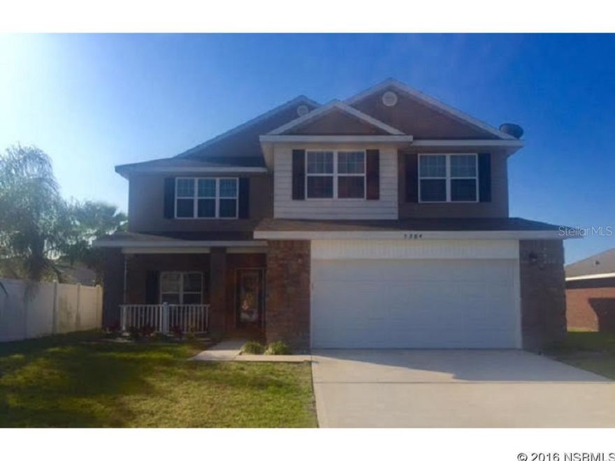 MAGNIFICENT LAKEFRONT 5 BEDROOM 4 BATH POOL HOME WITH 2 CAR GARAGE IS NOW AVAILABLE TO BE YOUR NEXT HOME! FEATURES INCLUDE, STAINLESS STEEL APPLIANCES, RECESSED LIGHTING, GRANITE KITCHEN COUNTERS & BREAKFAST BAR, 42 INCH UPGRADED CABINETS, OPEN DINING ROOM AREA & KITCHEN NOOK,CUSTOM WOOD BLINDS THROUGHOUT,UPPER & LOWER CABINETS IN GARAGE FOR STORAGE, ALL JUST STEPS TO YOUR SALT WATER POOL OVERLOOKING THE LAKE. START YOUR DAY WITH A SWIM AMD FINISH IT WITH A GORGEOUS SUNSET:-) THE POOL AREA IS SURROUNDED WITH A WROUGHT IRON FENCE. THE DOWNSTAIRS MASTER BEDROOM HAS GRANITE IN LUXURIOUS BATH W DOUBLE VANITIES & GARDEN TUB.CROWN MOLDING & RECESSED LIGHTING IN KITCHEN W UPPER & HIGH CEILINGS & A LARGE STORAGE CLOSET UNDER THE STAIRS W A HALF BATH FOR CONVENIENCE DOWNSTAIRS.ALL 4 BEDROOMS ARE UPSTAIRS WITH LARGE GAME ROOM/DEN/FLEX ROOM W TONS OF POSSIBILITIES-THE LARGE LAUNDRY ROOM IS UPSTAIRS ALSO WHICH MAKES IT SO MUCH EASIER TO GET YOUR LAUNDRY DONE:-) 2 FULL BATH UPSTAIRS & ONE IS A JACK & JILL DESIGN.NO EXPENSE HAD BEEN SPARED IN THIS 2012 ADAMS HOME, WHICH YOU WILL REALIZE AS YOU STEP UP TO THE BEAUTIFUL ENTRANCE & GLASS FRONT DOOR & COVERED FRONT PATIO.THE BEAUTIFUL FRONT LANDSCAPING IS TRIMMED WITH WHITE RIVER ROCK. MAKE THE HOLIDAYS A BREEZE WITH OUTLETS IN THE SOFFITS!LETS TALK ABOUT LOCATION!! YOU ARE IN THE HEART OF IT ALL WHEN YOU LIVE HERE! YOU ARE MINUTES FROM GREAT SHOPPING AND RESTAURANTS AT THE PORT ORANGE PAVILION, THE DAYTONA INTERNATIONAL SPEED WAY, OUR GORGEOUS BEACHES, RENOWNED PORT ORANGE SCHOOLS & I- 95.THIS HOME HAS IT ALL, GREAT FOR ALL YOUR FAMILY AND ENTERTAINING AND IS WAITING FOR YOU TO COME AND MAKE IT YOUR OWN JUST IN TIME FOR THE HOLIDAYS:-)SO CALL ME TODAY ;Water: City