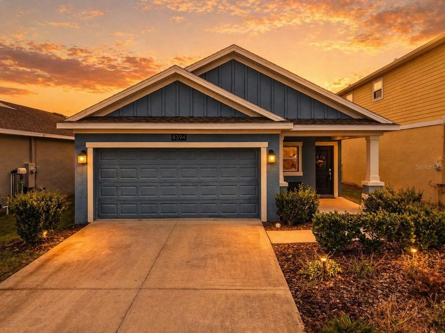 Welcome to 4394 Babbling Brook Way in Kissimmee, FL—a move-in ready home built in 2023, located in the highly desirable Storey Creek community. This 3-bedroom, 2-bath home offers a functional open-concept layout, modern finishes, and a fully fenced backyard—making it a great option for buyers looking for a newer home in Kissimmee with the updates and space they actually want. Inside, you’ll find a bright, open living space that flows seamlessly from the kitchen to the dining and living areas. The kitchen is designed for both everyday living and entertaining, featuring quartz countertops, stainless steel appliances, an upgraded backsplash, and a large center island with seating. The living room is highlighted by a custom electric fireplace feature wall, adding a modern focal point and a unique touch that sets this home apart from others in this price range. The split floor plan provides privacy, with the primary suite tucked away from the secondary bedrooms. The primary bedroom offers a spacious layout, walk-in closet, and a bathroom with dual sinks and a walk-in shower. The additional bedrooms are located on the opposite side of the home, making them ideal for guests, family, or a home office setup. Step outside to a covered lanai overlooking a fully fenced backyard—perfect for outdoor living, pets, or creating your own private space. Located in Storey Creek, residents enjoy resort-style amenities including a community pool, clubhouse, fitness center, dog park, playground, and walking trails. Lawn maintenance is included, making this a great low-maintenance option for homeowners. Conveniently located near US-192, SR 535, and I-4, you’re just minutes from shopping, dining, and everyday essentials, with easy access to Orlando, Lake Buena Vista, and nearby attractions including Walt Disney World. If you’re searching for a newer construction home with modern upgrades, a fenced yard, and a great location, don’t miss your chance to see this one. Schedule your private showing today!