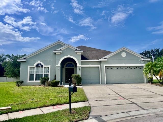 Beautiful and Spacious 4 bedrooms , 3 baths, 2 master suites with private bathrooms), 3 car garage. This home is situated in a quiet CUL-DE-SAC .25 ACRE LOT. NO CDD. Roof 2007, AC unit 2021, Water heater 2007. This home offers a living area of 2,632 this does not include the 3 car garage. It features an ample kitchen, center island, with a separate dining room, open to the spacious family room. All appliances including inside utility room with washer and dryer. Living room and dining rooms. Tiles throughout and carpet in bedrooms. Master bedroom features tray ceiling, hers and his walking closets, spacious bathroom with separate sinks, enclosed shower, Garden tub, and separate toilet. Excellent location near Florida Turnpike exit, around 20 minutes to Orlando International Airport, close to the beach, and theme parks. Agents please read Realtor remarks.
