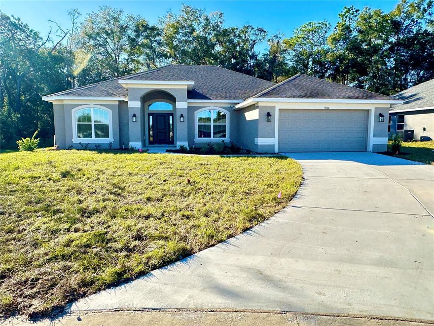 THIS HOME QUALIFIES FOR A LOW INTEREST RATE BUYDOWN WHEN BUYER CLOSES WITH A SELLER APPROVED LENDER AND SIGNS A CONTRACT BY 5PM ON 2/01/2026. THE REDUCED PRICE IS A PROMOTIONAL PRICE EFFECTIVE UNTIL 5PM ON 2/01/2026. Brand new CONCRETE BLOCK home under construction! Brand new 4 bedroom/2 bath home in the desirable community of Oak Hill Plantation with public water/sewer and LOW HOA fees. Upgrades include: Tile in all areas except bedrooms, shaker style cabinets with pull bars, high-definition beveled-edge countertops, separate tile shower with light in primary bath, stainless steel appliances, covered rear porch, and in-wall pest system. Very open floor plan great for entertaining! TAEXX pest control system built in home. At 1mile from shoppings,  Restaurants, Appleton Museum of Art, Silver Springs Park and more. Home comes with a 1-year builder warranty and 10-year structural warranty. Renderings for illustrative purposes only. Prices & Promotions are subject to change without notice. Colors and upgrades may vary. Builder helps with closing costs when Buyer pays cash or closes with a Seller approved lender.
