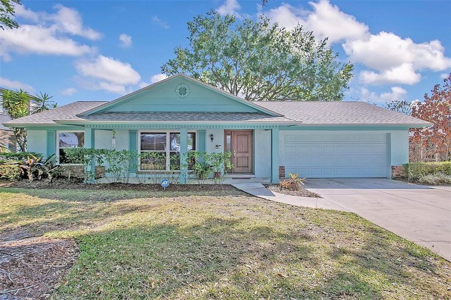 POOL HOME, nestled along the 14th fairway of Winter Park Pines Golf Course (WP18). A peaceful retreat with no rear neighbors—ideal for tranquility and privacy.  Offering 1,936 square feet, four bedrooms, two bathrooms and an inside utility room, this is a hard-to-find gem in Winter Park. Perfectly situated in a tree-lined community overlooking the golf course. Upon entering, you are greeted by a spacious foyer that leads into a formal living room and then transitions into a formal dining area. The updated kitchen includes a cozy breakfast nook. The inviting family room features vaulted ceilings, beams and a fireplace creating a welcoming atmosphere for gatherings and relaxation. The primary suite boasts his-and-her closets, enhancing functionality. This home is zoned for Brookshire Elementary, Glenridge Middle, and Winter Park High School. Recent updates include AC (2014), Windows (2020), New Roof (2025), New Electrical Panel (2025), and Re-pipe (2026). WELCOME HOME!