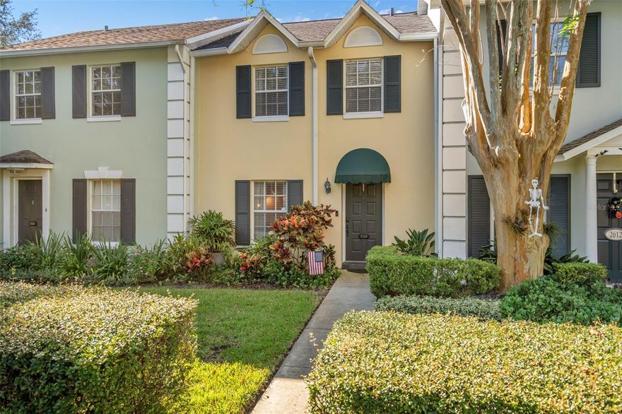 You must see this absolutely charming and beautifully updated, 2 bedroom, 2.5 bathroom townhome in one of Orlando's most-desired zip codes! As you drive up, you'll instantly notice the BRAND NEW EXTERIOR PAINT (2025) and the NEW ROOF (July 2021)!  As you walk inside, you'll see the fresh interior paint, and the new WOOD LAMINATE FLOORING covering the entire first floor, and the updated light fixtures. The guest bath has been updated with a new  BUTCHER BLOCK vanity, faucet, and oversized sink.  The kitchen has been entirely updated with BUTCHER BLOCK COUNTERS, a new stainless steal dishwasher, microwave, and refrigerator.  And you'll just love the tastefully installed corner coffee station!  Just outside the kitchen you'll see the NEW ELECTRIC PANEL and the new ECOBEE WIFI THERMOSTAT.  In the storage room on the first floor is the BRAND NEW WATER HEATER (2025). As you head upstairs, you'll see the BRAND NEW LAMINATE FLOORING covers the stairs and second floor as well. The spacious primary bedroom has a large double closet, a floating nightstand, and large windows that cover everything in natural light.  The updated primary bath has a BRAND NEW SHOWER, CUSTOM TILE, and a beautiful RIVER PEBBLE SHOWER FLOOR. Bedroom 2 also has its own MATCHING PRIVATE BATH and a walk-in closet.  As you head out the BRAND NEW BACK DOOR, you'll see the laundry room to the left with BRAND NEW SAMSUNG WASHER/DRYER SET that convey. The 1-car garage has a BRAND NEW OPENER and also holds a delightful stone courtyard that is open to the sky for enjoying the stars and warm summer nights. This unit comes with TWO TERMITE BONDS, NEW ADDED INSULATTION for keeping the energy costs super low, NEW GUTTERS, and RING DOORBELL that conveys.  Come see this rare, beautiful townhome and make it yours today!