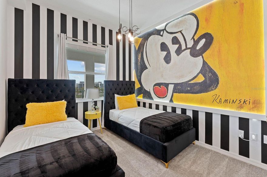 Exceptional turn-key investment opportunity in the highly sought-after Storey Lake Resort! This fully furnished and beautifully equipped 2-bedroom, 2-bathroom condo is truly rental-ready and designed to deliver an unforgettable guest experience from day one.

What sets this unit apart is its professionally styled Disney-themed bedrooms, featuring Star Wars and Mickey Mouse designs that create a memorable, storybook stay for guests of all ages. These high-impact themes are proven to attract more clicks, increase bookings, and drive higher nightly rates in the competitive short-term rental market. Notably, this property has been one of the top-performing and most frequently rented units within the current property management portfolio.

The thoughtfully designed open-concept layout offers a bright and welcoming space for guests to relax and recharge after a park or outlet day. The modern kitchen comes fully stocked with appliances, cookware, and utensils, making it easy for guests to feel at home. A versatile nook with an additional sofa bed allows for increased occupancy and revenue potential, while a dedicated desk area caters to today’s remote workers and extended-stay travelers.

Step out onto the private balcony and take in the stunning lake views, an ideal setting for morning coffee or unwinding after a day at the parks. Located on the top floor, this unit offers added privacy with no upstairs neighbors, a feature guests truly appreciate for a quiet and restful stay.

Perfectly positioned just minutes from Walt Disney World, Disney Springs, shopping, dining, and Orlando’s top attractions, Storey Lake Resort is a premier destination for vacationers. Guests enjoy access to world-class amenities including a resort-style pool, lazy river, water slides, splash pad, fitness center, sports courts, tiki restaurant, kayak rentals, mini golf, sand, and more—enhancing the overall experience and increasing return bookings.

Whether you’re looking to expand your short-term rental portfolio or secure a high-performing vacation home, this property checks every box. Fully operational, beautifully designed, and ideally located—this is the kind of listing that stands out online and keeps guests coming back.