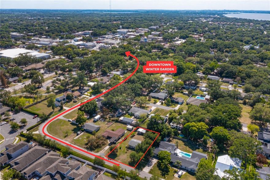 Calling all buyers, builders, and investors, this is a rare opportunity to secure land with no HOA in the heart of Downtown Winter Garden. Located within the highly sought after Golf Cart District, just 0.5 miles from the iconic Plant Street Market, seconds from the West Orange Trail, and with convenient access to the Florida's Turnpike, this spacious quarter acre lot offers the ultimate combination of freedom, location, and connectivity.

Set on a private street, this property is the perfect canvas to build your custom dream home without restrictive guidelines or additional monthly fees. With an existing structure already on site, electricity, water, and essential utilities are already in place, making the building process significantly easier, faster, and more cost effective.

Whether you envision a modern custom estate, a charming bungalow, or an investment opportunity, the flexibility here is unmatched. Enjoy the ability to walk, bike, or golf cart to everything downtown has to offer, while being positioned in an area experiencing exciting growth with new dining, retail, and commercial development continuing to expand throughout Winter Garden.

Opportunities like this, a no HOA quarter acre lot in the Golf Cart District with prime access and growth around it, rarely come available. This is your chance to build exactly what you have been dreaming of in one of Central Florida’s most desirable and rapidly evolving communities.