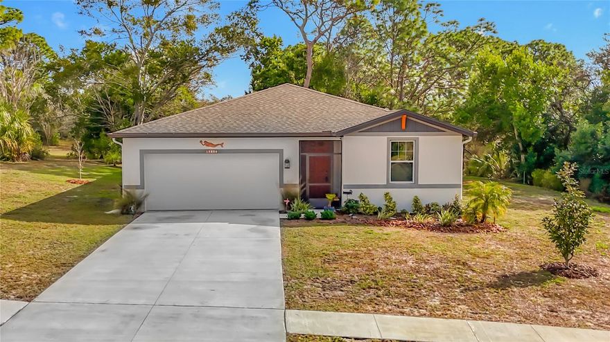 This lovingly cared for Meritage home built in 2022, shows like brand new. You will be delighted with the open floor plan, modern Energy Star Appliances and 4 bedrooms and 2 bathrooms sitting on a unique half acre of land. The primary bath was upgraded and remodeled with a new shower. Rain gutters were installed all the way around and a patio pad was poured with increased capacity footers to accommodate just about anything you desire to put on top of it. As an Energy Star Home, the blown in attic insulation saves money on your electric bill year round. The HVAC system was thoroughly inspected in December and comes with a transferable warranty. The window treatments will stay, fiber optic cables are in this neighborhood, a termite system is already in place and the entranceway is screened and tiled. This move-in ready home is priced right and won’t last long, so book your showing today because tomorrow it will be gone.