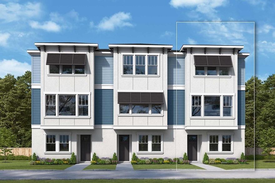 Under Construction. Welcome to this gorgeous, BRAND NEW 3-story luxury townhome in the heart of the historic and charming Seminole Heights! Built by a highly reputable builder known for exceptional craftsmanship and attention to detail, this home is built to the highest standards. This newly constructed townhome by David Weekley Homes offers a perfect blend of modern elegance and timeless charm, designed for those seeking low maintenance. This end unit featuring spacious living areas with tall ceiling and doors, top-of-the-line finishes, hurricane impact windows, private gates and energy-efficient design, this townhome offers the ultimate in comfort and convenience.  Apex at Seminole Heights is a boutique townhome community featuring individual, gated courtyards, paved, illuminated walking paths and a dog-friendly community space.  Enjoy the vibrant Seminole Heights community with its unique mix of trendy eateries, parks, and local shops.