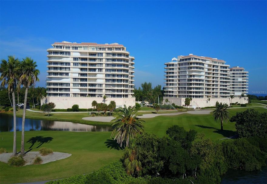 Incredible Grand Bay three bedroom Biscayne plus fourth bedroom-bunk room floor plan in sought after Building 4 located at the southern tip of the Grand Bay Community. The southern exposure has breathtaking views over Sarasota Bay, The Longboat Key Marina with its picturesque array of gorgeous yachts and the golf course and lake. The condo has been completely renovated and decorated plus has all new furniture. Special features in the kitchen include Dolomite countertops and new backsplash tile plus a new Jen-Air induction cooktop, double ovens, microwave, dishwasher and wine cooler. There is also a new stainless sink, disposal and faucet plus instant-hot water faucet. There is an Everpure Pentair water filter under the sink The renovations also include a new stereo sound system throughout the condo plus Smart TVs. Two bathrooms have been remodeled to include tile, Toto toilet, whirlpool tub and wall treatments. The bunk room has been redesigned to include a custom desk plus storage area. All closets have been designed with built-ins by Closets by Design plus new louvered doors on all closets. The renovated laundry room has highly efficient Miele washer and dryer. The condo has new hurricane shutters and the stunning patio furniture is new. The welcoming entrance to the condo has been upgraded with glass panels on the foyer doors. Designer wallpaper enhances several rooms. There is one covered parking space with storage. Grand Bay amenities include 24 hour security at the gated entrance, lobby area, heated pool with lap lane, spa, tennis courts, updated fitness center, a social room with a bar and kitchen plus membership to The Bay Isles Beach Club. Two pets with no size restrictions are welcome. Condo is being sold furnished.