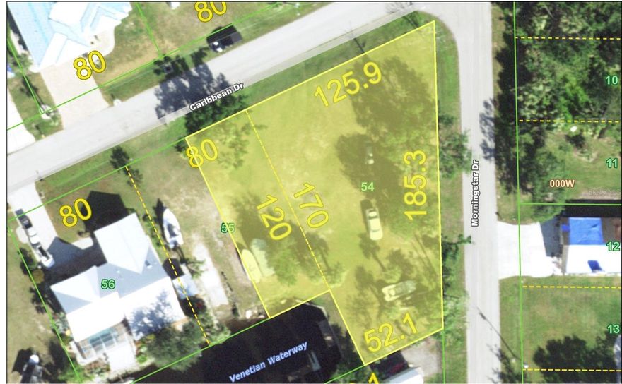 Over one half an acre, corner lot with 90 of canal frontage.  Quick access to the Peace River, Charlotte Harbor and beyond.  Perfect spot for your waterfront dream home.