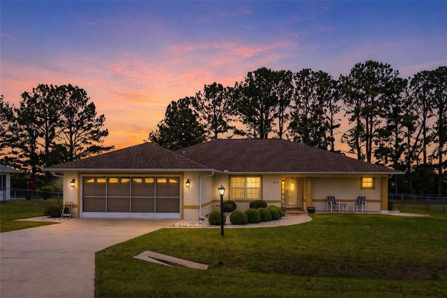 Welcome to this beautifully maintained 3-bedroom, 2-bathroom ranch-style home in the sought-after Quail Meadow community of Ocala. Situated on a generous .31-acre lot, this home offers 1,910 square feet of inviting living space with soaring ceilings and a desirable split-bedroom floor plan. Warm wood flooring flows through the main living areas, creating the perfect setting for both relaxing and entertaining.

The spacious kitchen comes fully equipped and opens to multiple dining areas, ideal for gatherings and everyday living. The private primary suite features a walk-in closet and en-suite bath, while all additional bedrooms also offer walk-in closets for ample storage. Enjoy Florida living year-round with an enclosed porch, charming front porch, and a fully fenced backyard with no rear neighbors, providing an extra sense of privacy and tranquility.

Additional highlights include a screened garage door, water softener system, storm door, irrigation system, a 2-car attached garage, and a roof replaced in 2018.

Centrally located, this home is just 5 miles from the World Equestrian Center and offers easy access to I-75, which is just 5 minutes away. You're also approximately 25-30 minutes from Florida’s Turnpike, 1.5 hours away from Tampa/Tampa International Airport, 1.5-2 hours from Orlando/Orlando International Airport, and 1.5-2 hours from Orlando's theme parks (Disney, Universal, SeaWorld).

Conveniently situated near everyday essentials, residents have easy access to shopping and dining options including The Shops at Foxwood, Marketplace at Ocala, Paddock Mall, Shoppes at Paddock Park, as well as nearby Publix, Winn-Dixie, Walgreens, CVS, and Walmart Pharmacy locations.

Quail Meadow is also close to a variety of healthcare providers, including West Marion Community Hospital, Ocala Regional Medical Center, AdventHealth Ocala, Munroe Heart Center, and the Institute of Cardiovascular Medicine.

For entertainment and leisure, nearby Northwest 49th Avenue offers a variety of restaurants, bars, and shops. Residents can also enjoy local attractions such as Historic Downtown Ocala, the Discovery Center, Reilly Arts Center, and the Appleton Museum. The area is rich in arts and culture, with venues including Ocala Civic Theatre, Marion Theatre, The Marion Performing Ballet, and Ocala Dance Theatre.

Outdoor enthusiasts will appreciate the abundance of nearby parks and recreational spaces, including Ocala National Forest, Tuscawilla Art Park, Scott Springs Park, Ocala Tuscawilla Park, and Northside Park.

Golf lovers can take advantage of several nearby courses, such as Ocala Palms Golf & Country Club, Trilogy Golf Club at Ocala Preserve, Golden Hills Country Club, The Country Club of Ocala, and Golden Ocala Golf & Equestrian Club.

Located in an active adult community, residents enjoy access to a clubhouse and amenity center, outdoor pool and patio, fitness center, and shuffleboard courts—creating the perfect balance of relaxation and activity. With low HOA fees and a prime location, this home delivers comfort, convenience, and an exceptional Florida lifestyle all in one complete package.Furniture can convey with property